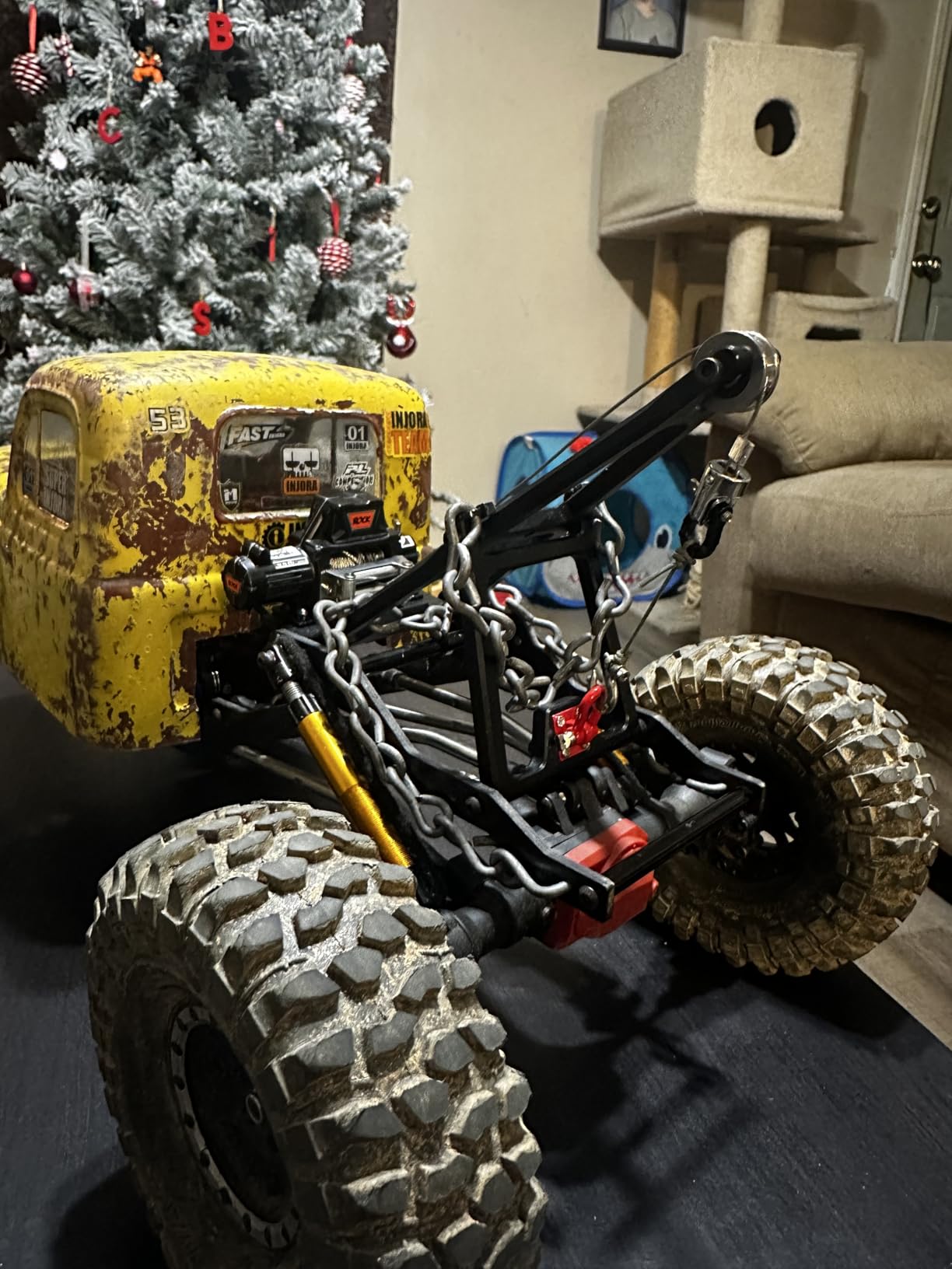 INJORA Metal Automatic Winch Wireless Remote Controller System for 1:10 RC Crawler Car Axial SCX10 90046 TRX4 Redcat (Black) customer photo 2