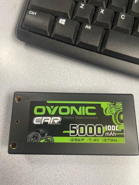 OVONIC 2S Shorty Lipo Battery 100C 5000mAh 7.4V Lipo Battery with 4mm Bullet Dean-Style T Connector for 1/8 1/10 RC Car Truck Boat Vehicles customer photo 1