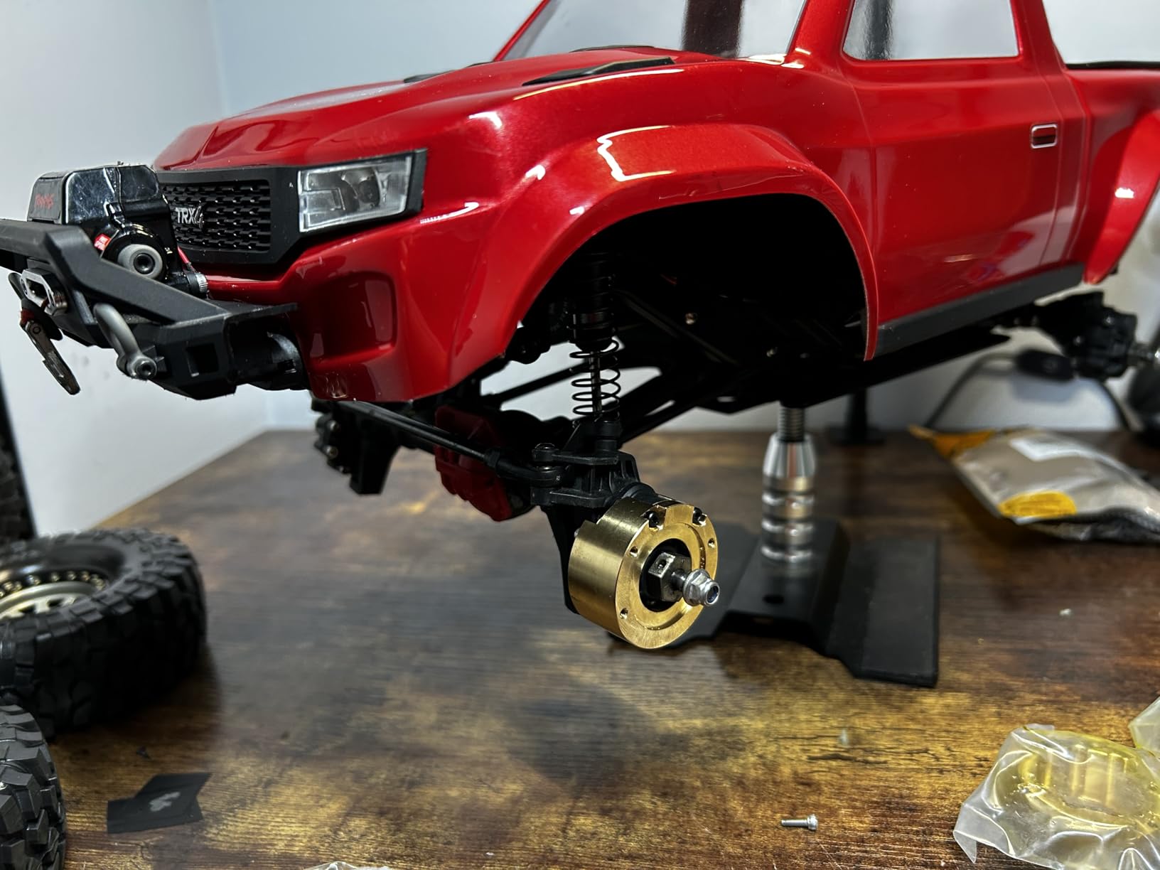 Hobbypark 4pcs Heavy Duty Brass Steering Knuckle Weight Outer Portal Drive Housing Cover Counterweight Block for Traxxas TRX-4 1/10 RC Crawler Car customer photo 2