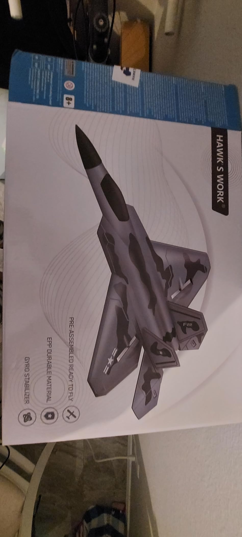 HAWK'S WORK 2 CH RC Airplane, F-22 Plane Ready to Fly, 2.4GHz Remote Control, Easy to Fly RC Glider for Kids & Beginners customer photo 2