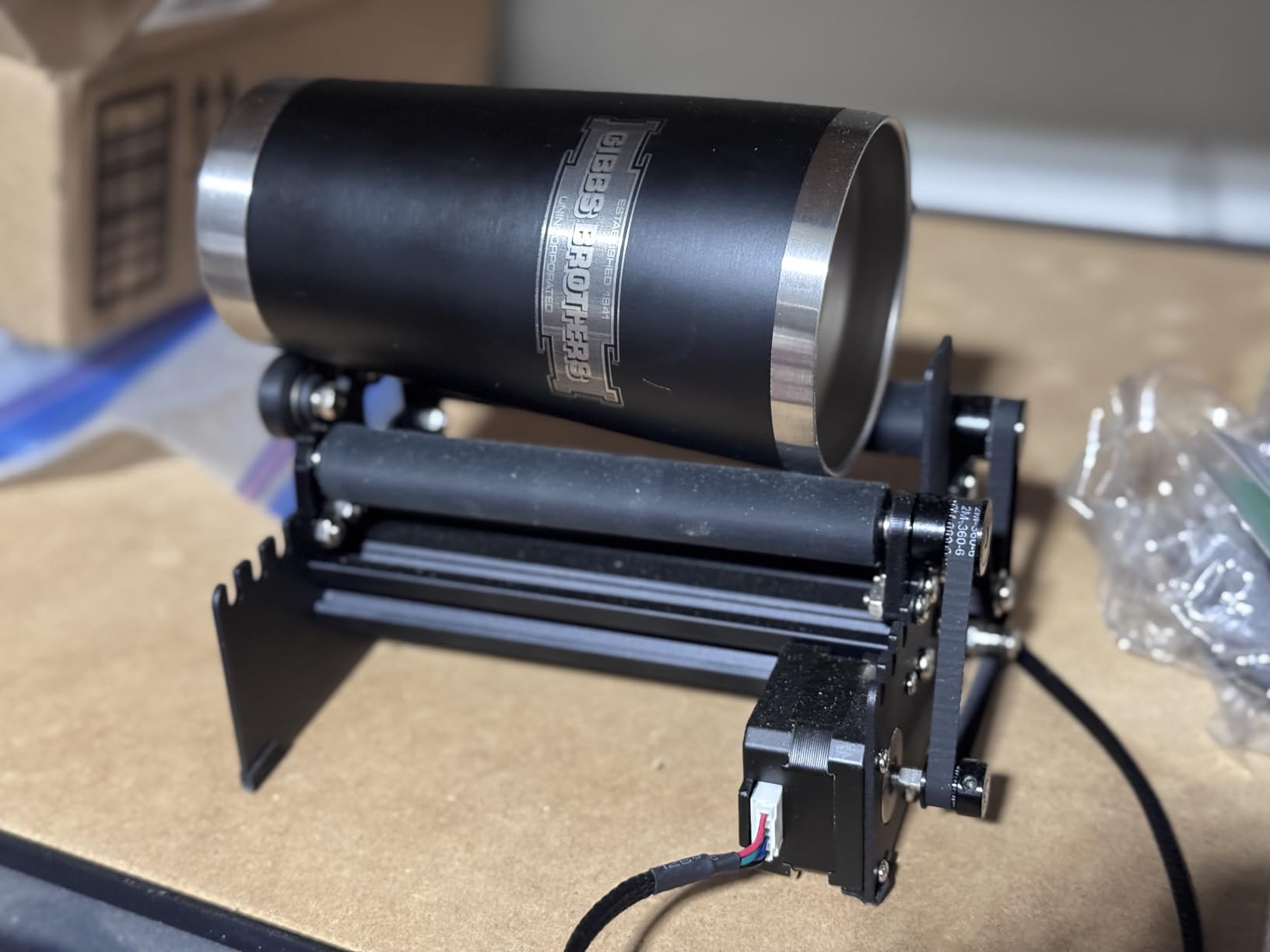 ORTUR Laser Rotary Roller, 360° Laser Engraver Y-axis Rotary Module for Engraving Cylindrical Objects Cans, 7 Adjustment Diameters, Min to 8mm, Compatible with Most Laser Engraving Machines customer photo 1
