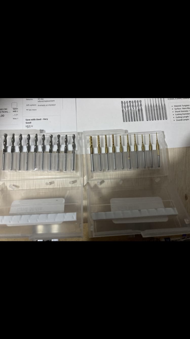 Genmitsu 40pcs End Mills CNC Router Bits, 1/8