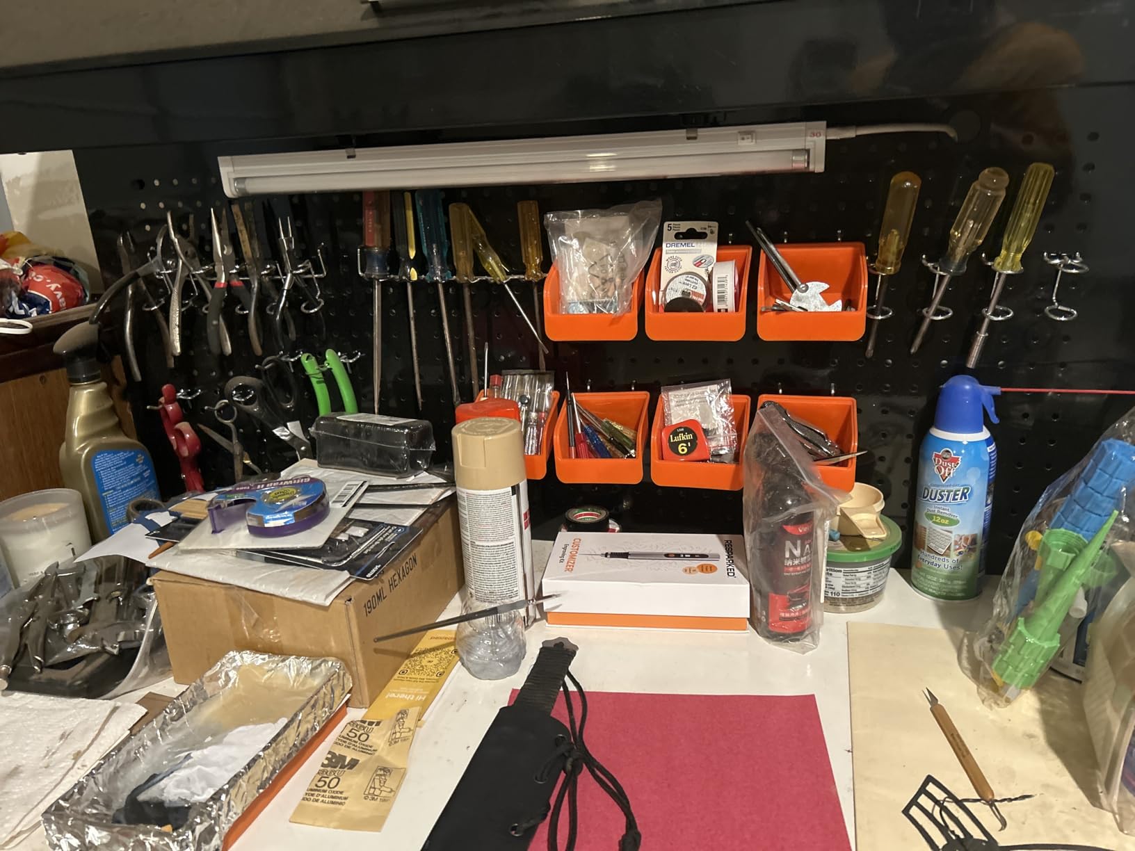 HORUSDY 150 PCS Pegboard Hooks Assortment Kit - 15 Types Heavy Duty Pegboard Accessories with Bins - Fits 1/8 & 1/4 Inch Pegboard Metal Hooks for Garage, Workshop, and Tool Organization customer photo 1