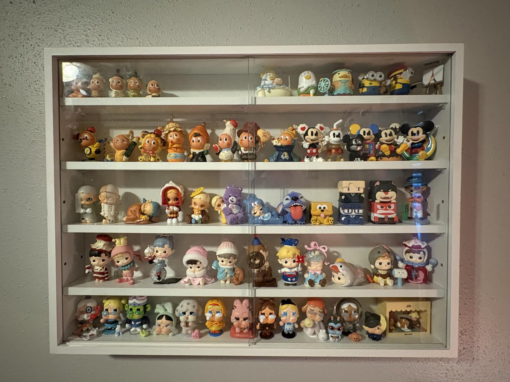 HOMCOM 5-Tier Display Cabinet, Glass Door Cabinet with Adjustable Shelves, Wall-Mounted Display Case for Playroom, Bedroom, Black customer photo 2