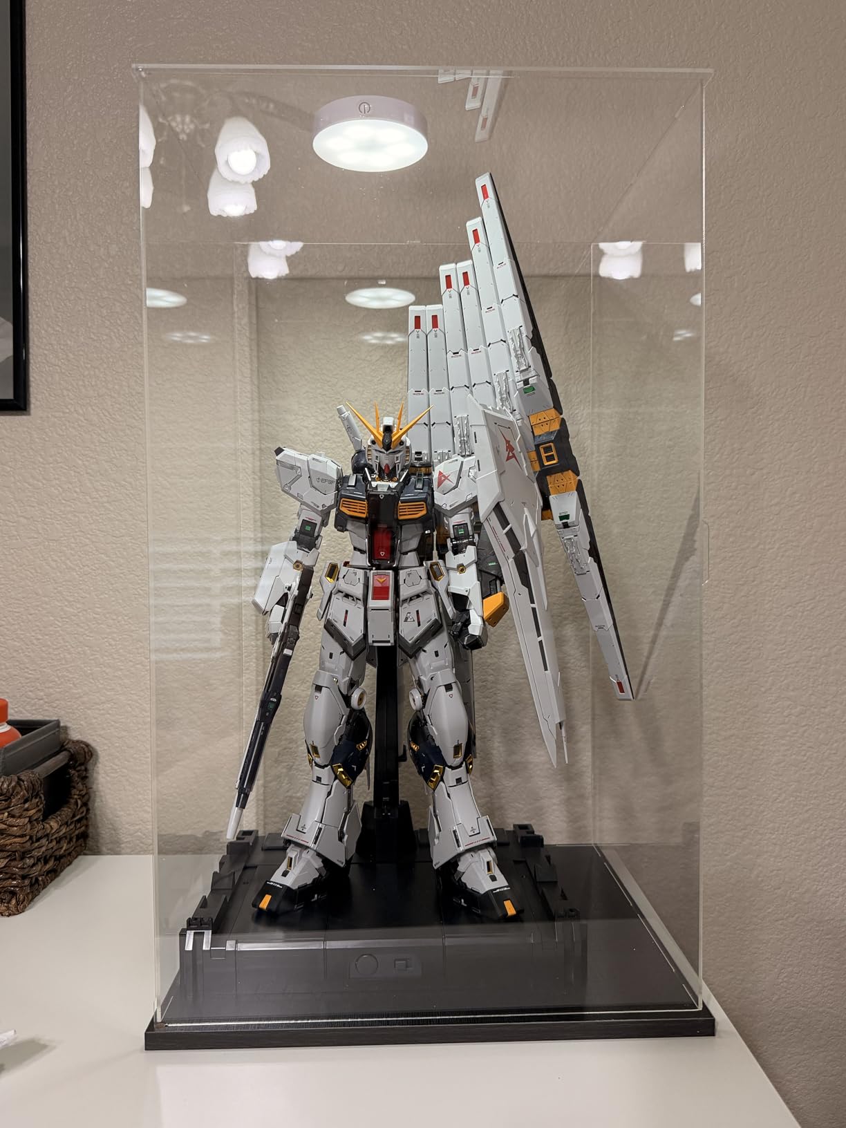 Thickened Clear Acrylic Display Case for Lego Collectibles 1/18 Rc Car, Transparent Box Dustproof with Light, Black Inside customer photo 1