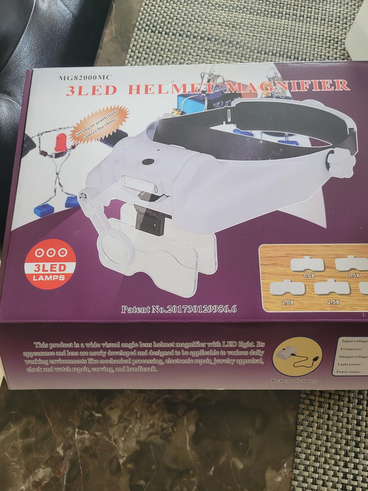 Headband Magnifying Glass with Light, Rechargeable Head Magnifying Glasses 1X to 14X, Magnifier Headset with 6 Detachable Lens, Hands Free Head Mount Magnifier for Close Work Jewelry Crafts customer photo 2