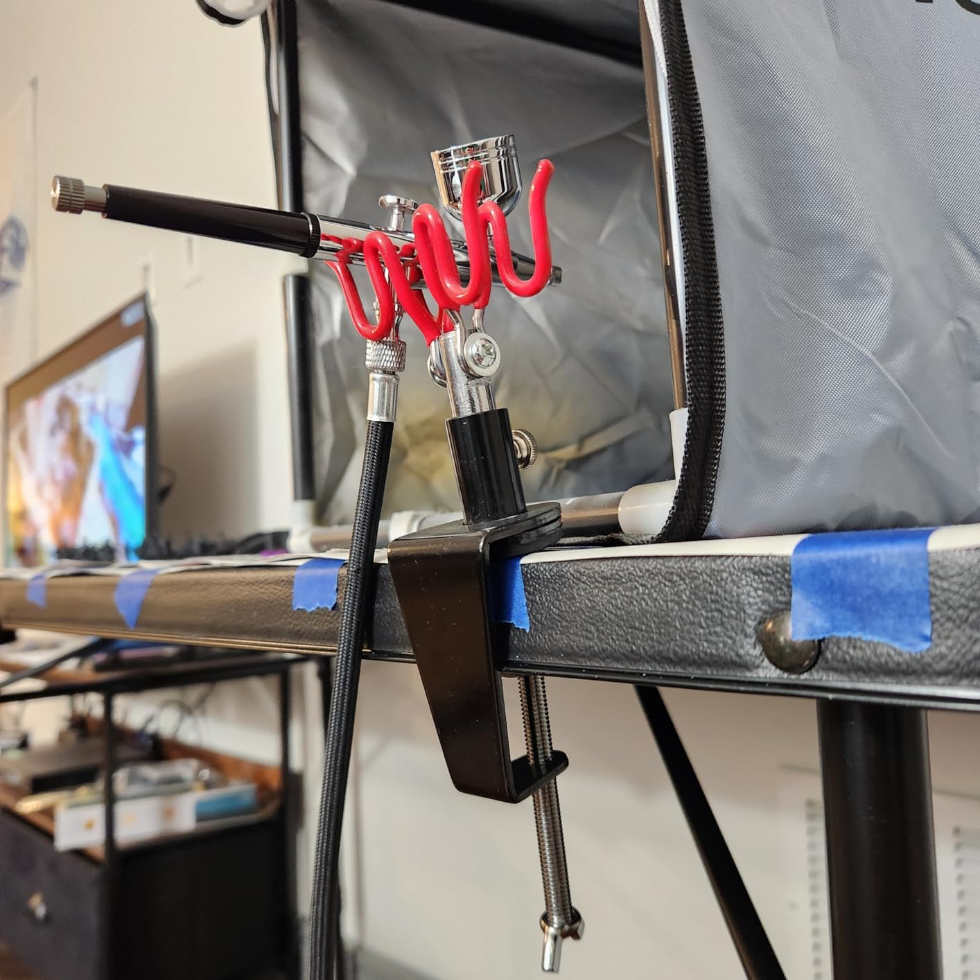 Universal Airbrush Clamp Holder Stand Holds up to 2 Airbrush Spray Gun customer photo 2