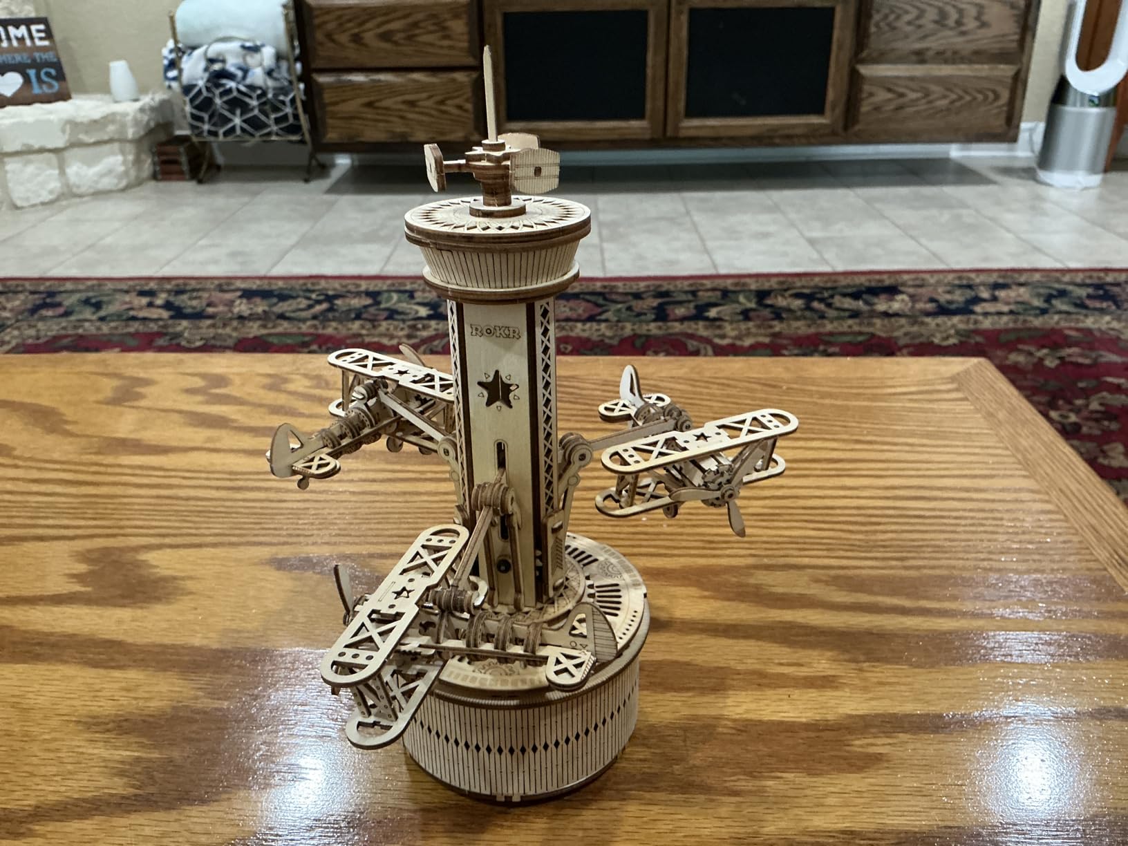 ROKR 3D Wooden Puzzle Mechanical Music Box,DIY Aircraft Model Kits to Build,Best Toy Gift for Teens,Adults on Birthday,Decoration for Room customer photo 2