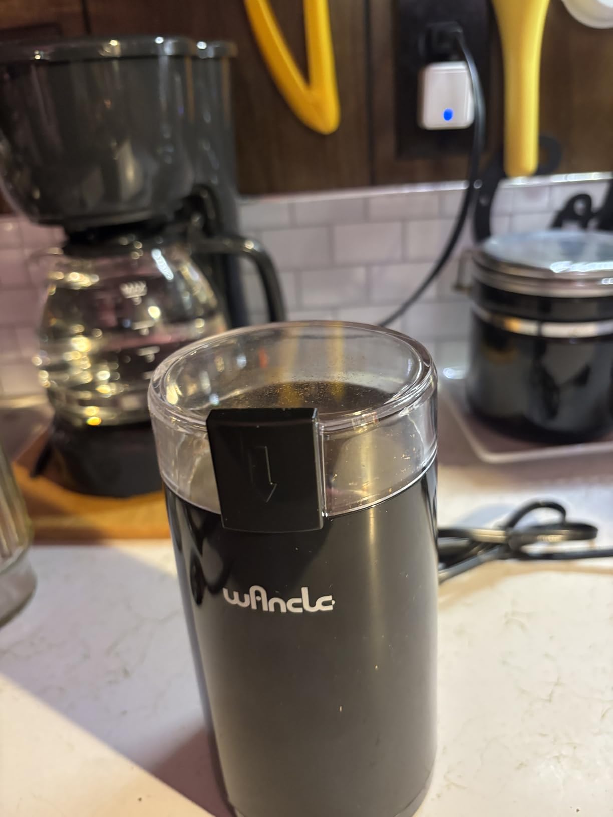 Wancle Electric Coffee Grinder, Spice Grinder, One Touch Coffee Mill for Beans, Spices and More, with Clean Brush Black customer photo 1