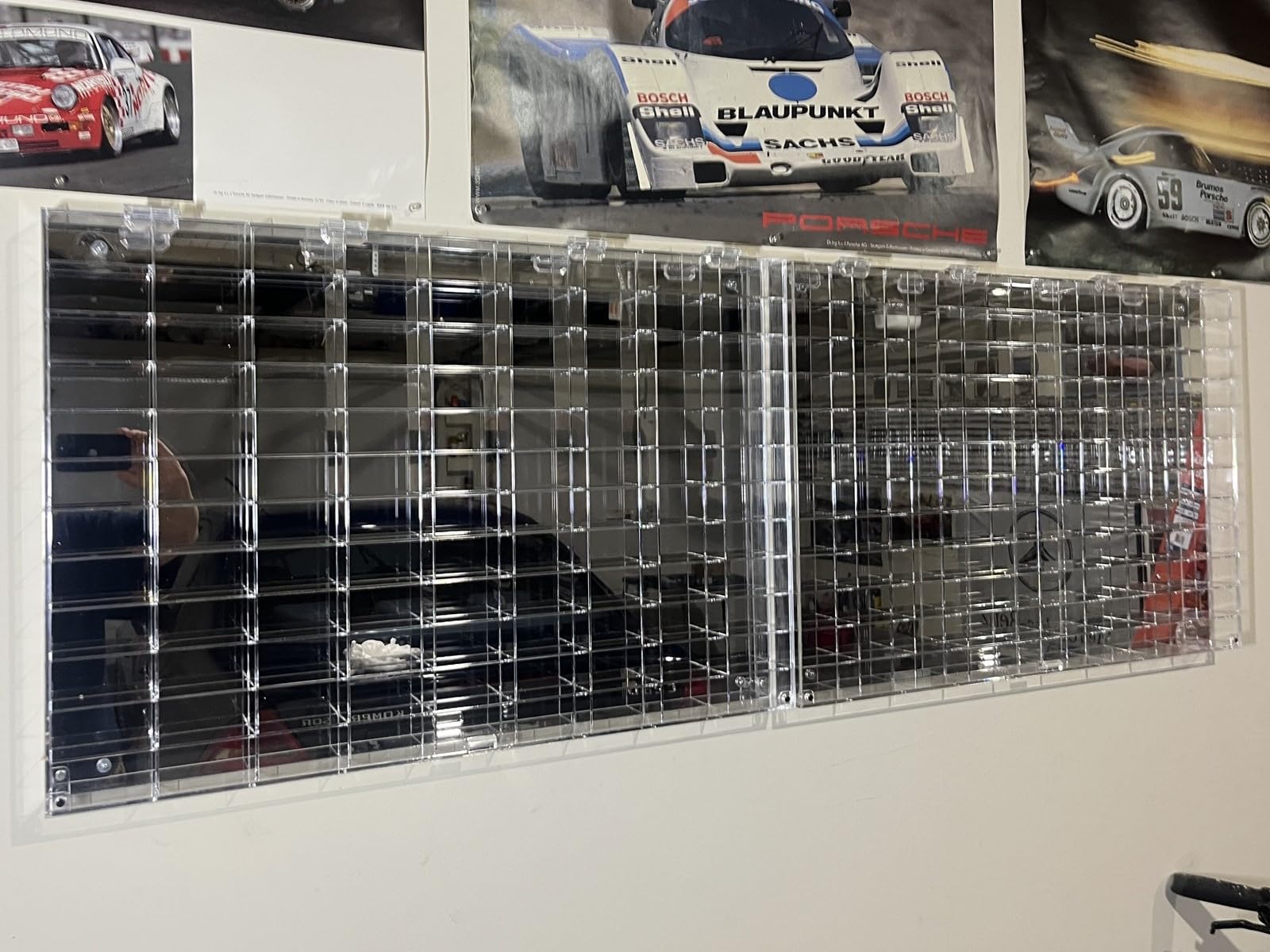 Clear Display Case Wall Cabinet for 1:64 Hot Small Toy Car Wheels Scale Matchbox Hot Toy Cars Collection Storage Display (108 Slots, 32