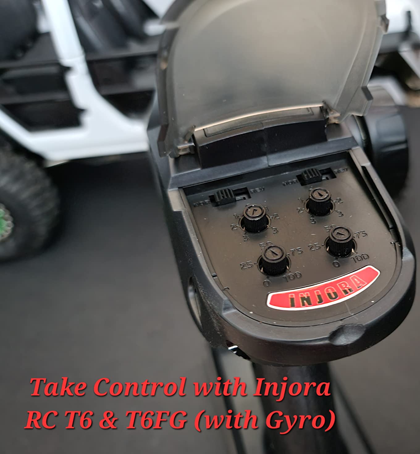 INJORA RC Transmitter 2.4GHz 6CH Controler and Receiver with Gyro Remote Inside Receiver for 1/8 1/10 RC Car Boat Tanks Crawler TRX4 SCX10 Upgrade Parts(T6FG) customer photo 2