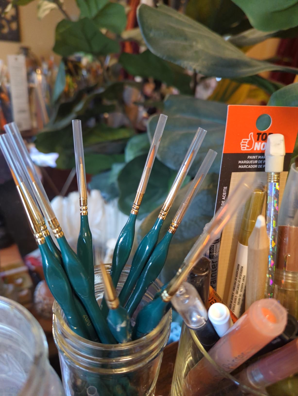 Transon 6Pcs Extra Fine Detail Brushes for Model Miniature Painting and Also Acrylic Watercolor Painting customer photo 2
