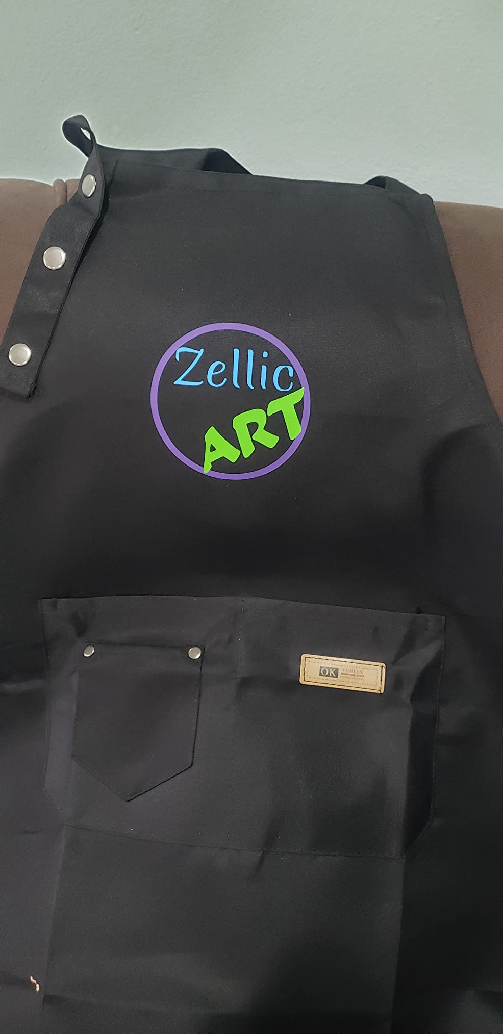 Adjustable Button Apron for Women Men Artist Painting Pottery Garden Cooking Kitchen Chef 3 Pockets Waterproof M-XXL customer photo 1