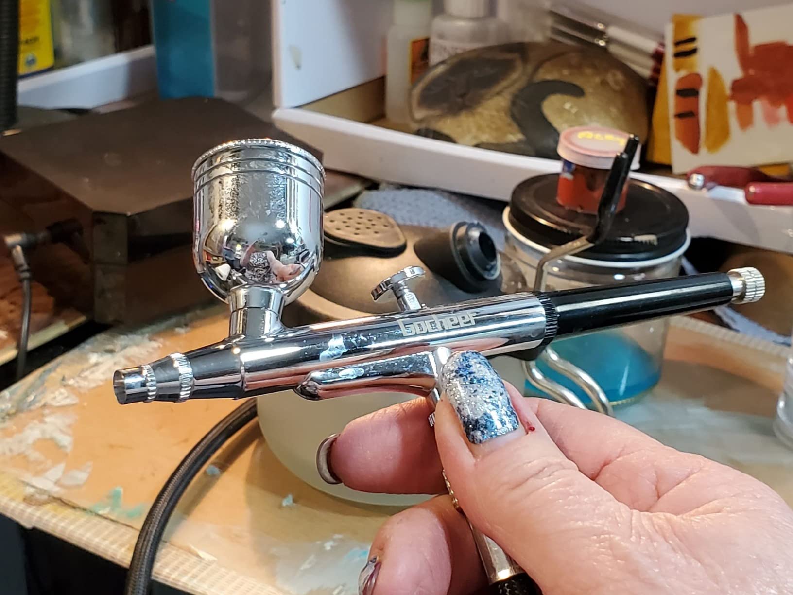 Pixiss Airbrush Cleaner Kit With Brush Cleaner Solution - Ultimate Airbrush Cleaning Kit, Holder, and Pot for Efficient Cleaning of Airbrushes - Glass Clean Pot Cleaning Jar customer photo 2