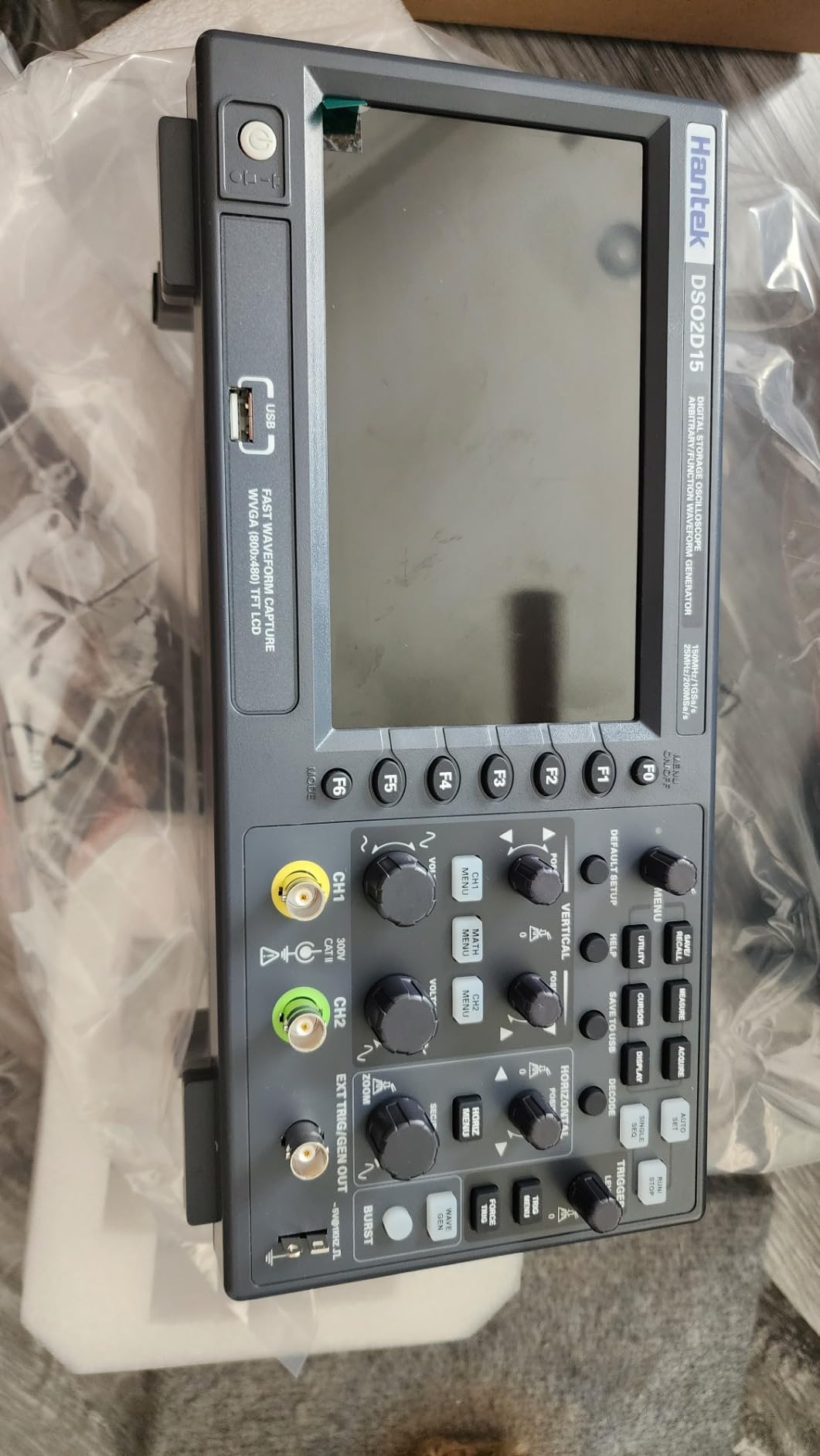 Hantek DSO2D15 Digital Storage Lab Oscilloscopes 150MHz Bandwidth 2CH Dual Channel 1GSa/s 8M Memory Depth with 1CH Waveform Generator with High Voltage Probe customer photo 1