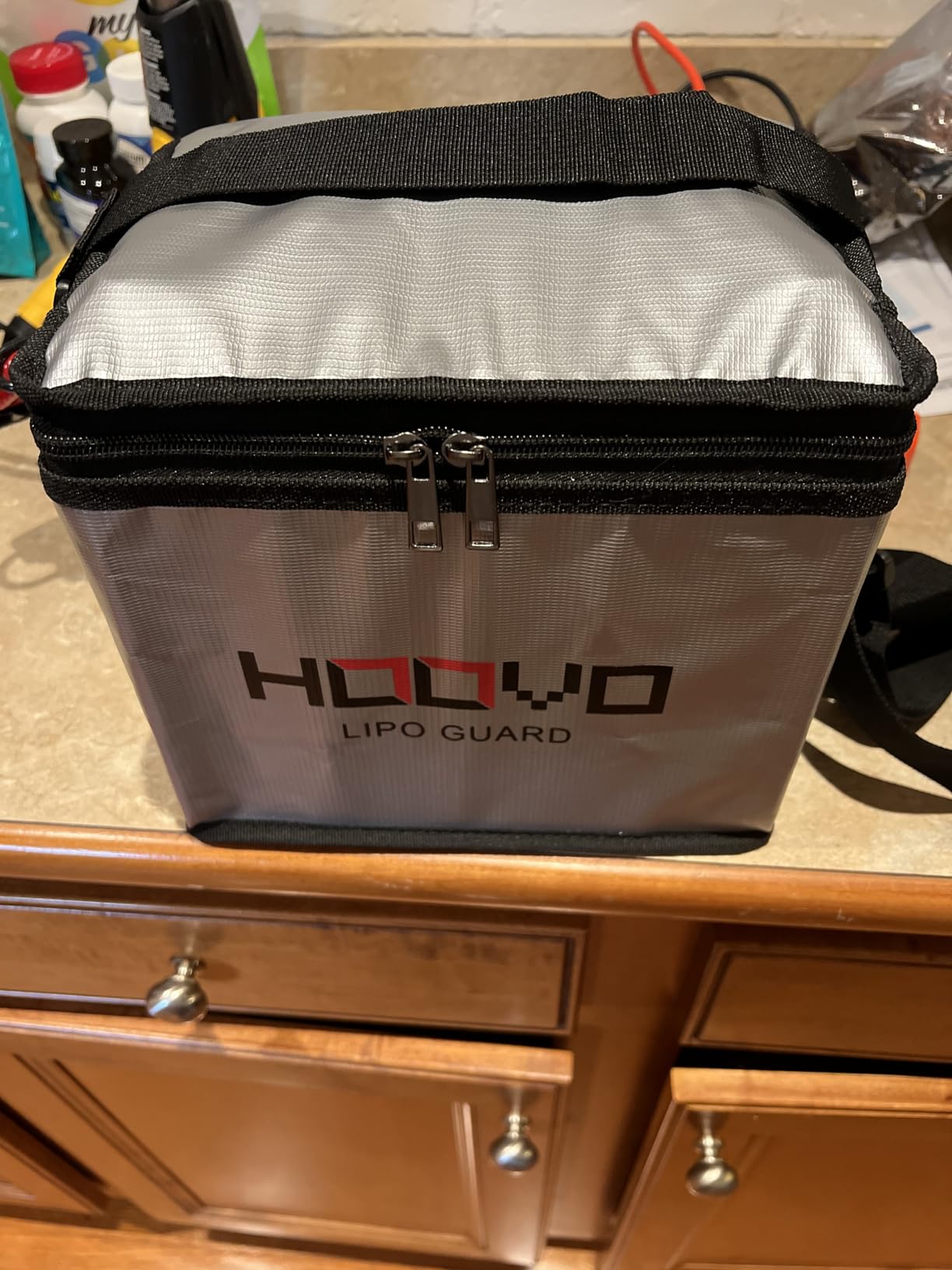 HOOVO Lipo Bag Fireproof Explosionproof Lipo Battery Safe Bag LiPo Guard Safe Bag for Lipo Battery Storage and Charging with Double Zipper customer photo 2