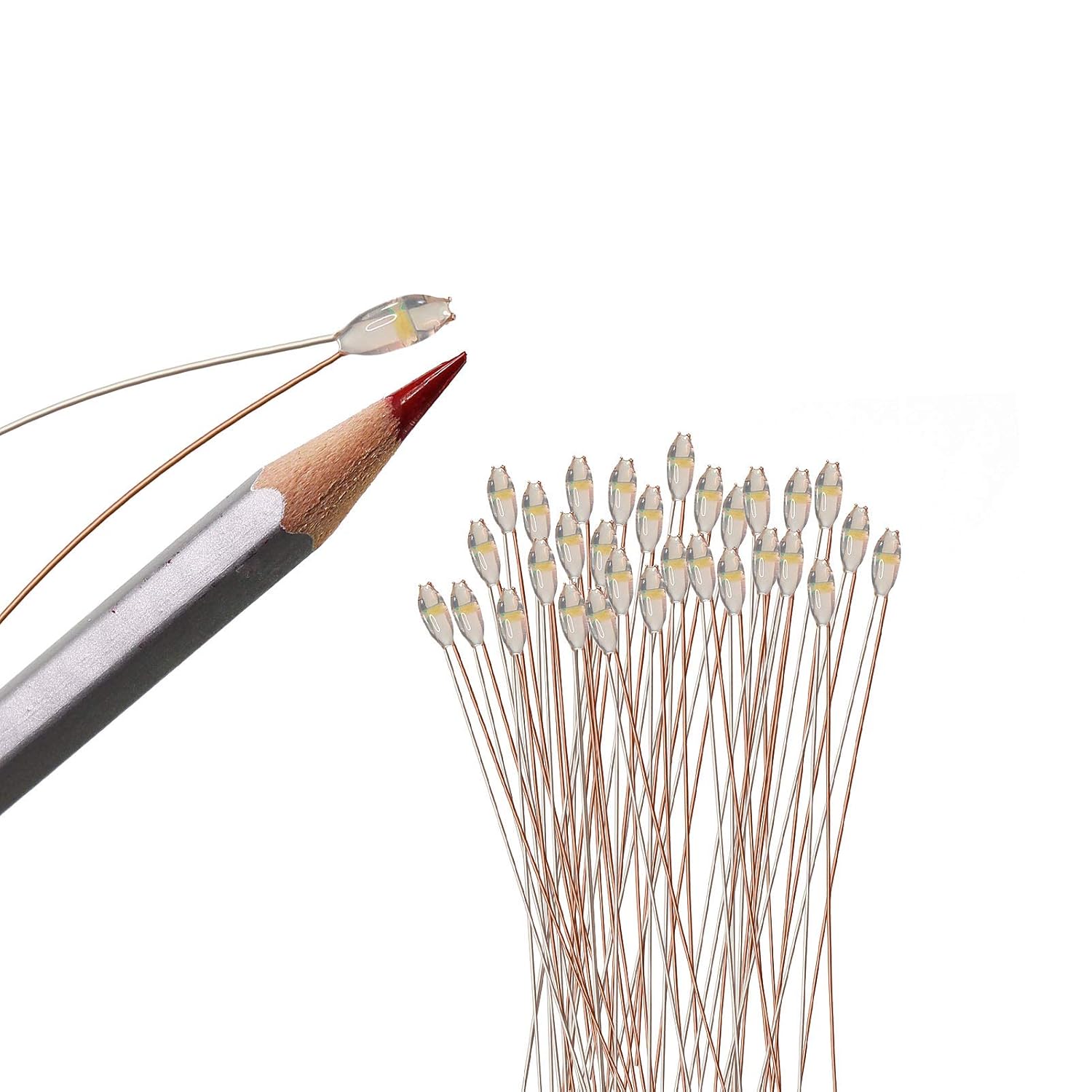 Evemodel 30pcs Pre-Wired Micro Litz Wire Warm White 0603 SMD LED Light 7.8'' Wire Resin Cover Waterproof CD0603WM customer photo 1