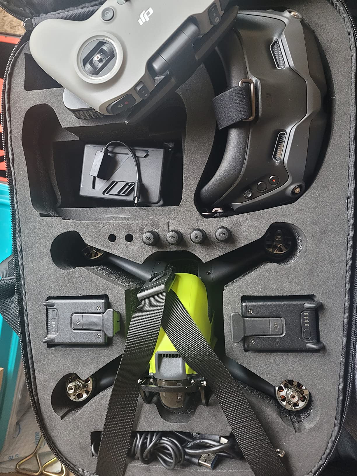 Waterproof Shockproof DJI FPV Backpack Portable Hard Case for DJI FPV Combo Drone, Remote Controller, Batteries, FPV Bag with YKK Zipper (Metal Grey) customer photo 1