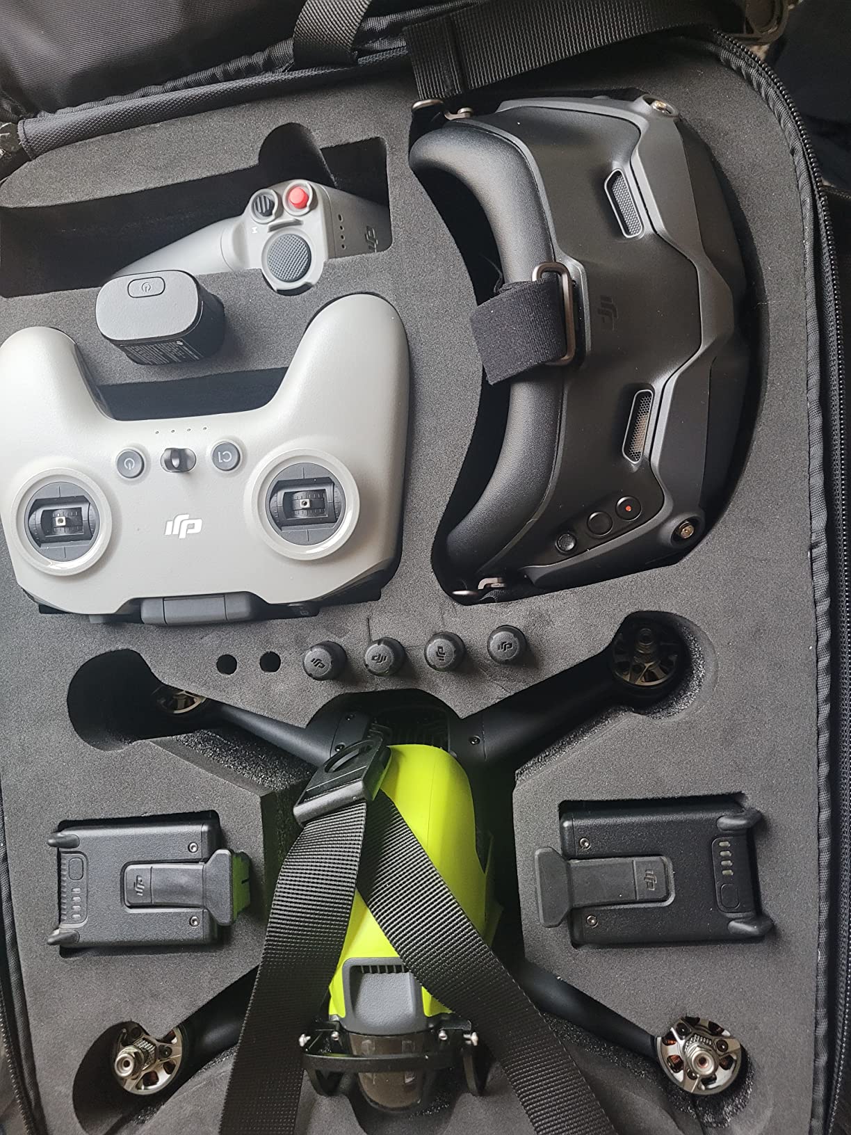 Waterproof Shockproof DJI FPV Backpack Portable Hard Case for DJI FPV Combo Drone, Remote Controller, Batteries, FPV Bag with YKK Zipper (Metal Grey) customer photo 2