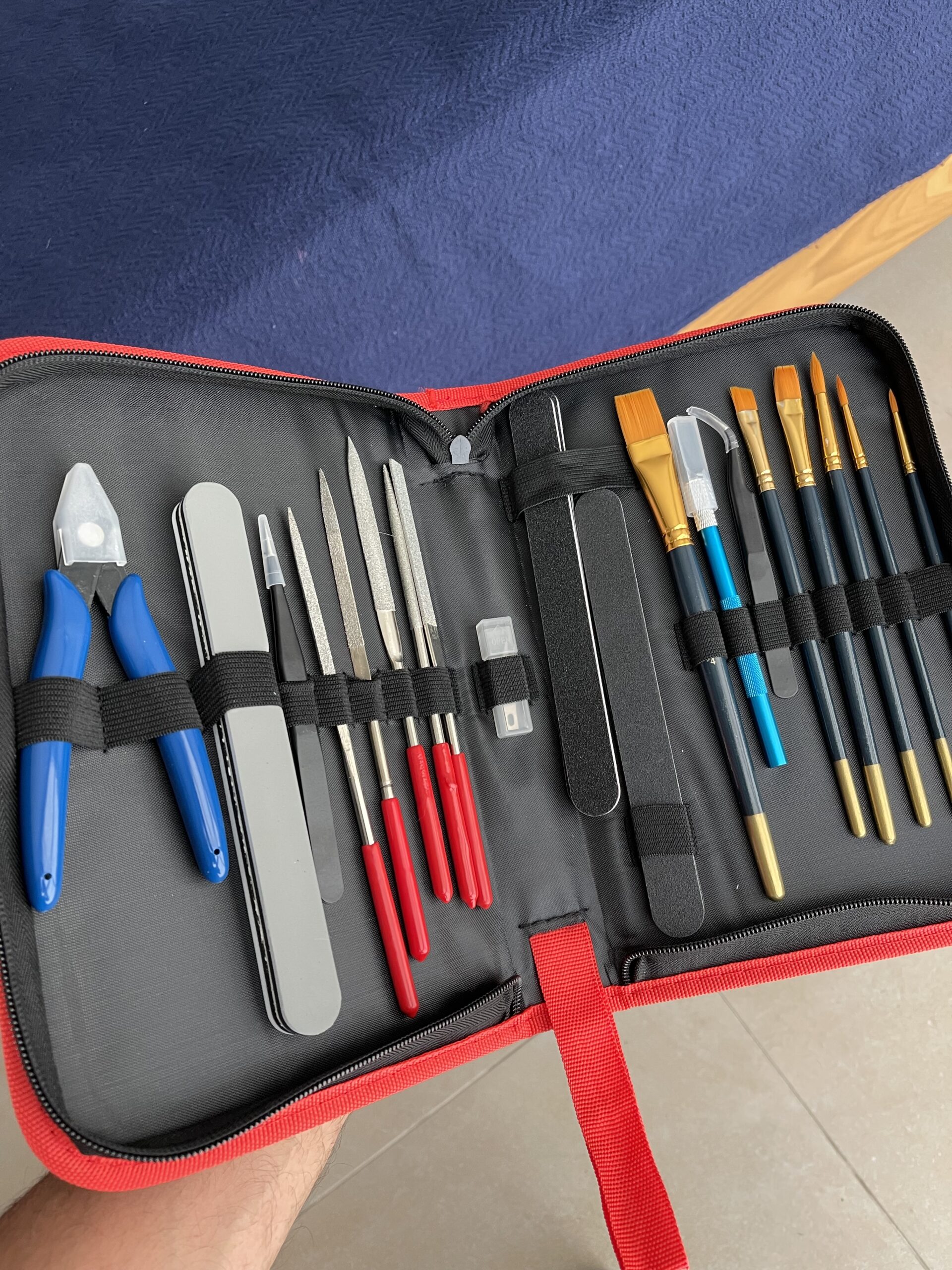 Model Tools Kit 20 in 1 Adults Hobby Building Tools Set Basic Tools with Nippers Tweezers Needle Files Polishing Bars for Car Airplane Model Building Repairing and Fixing customer photo 1
