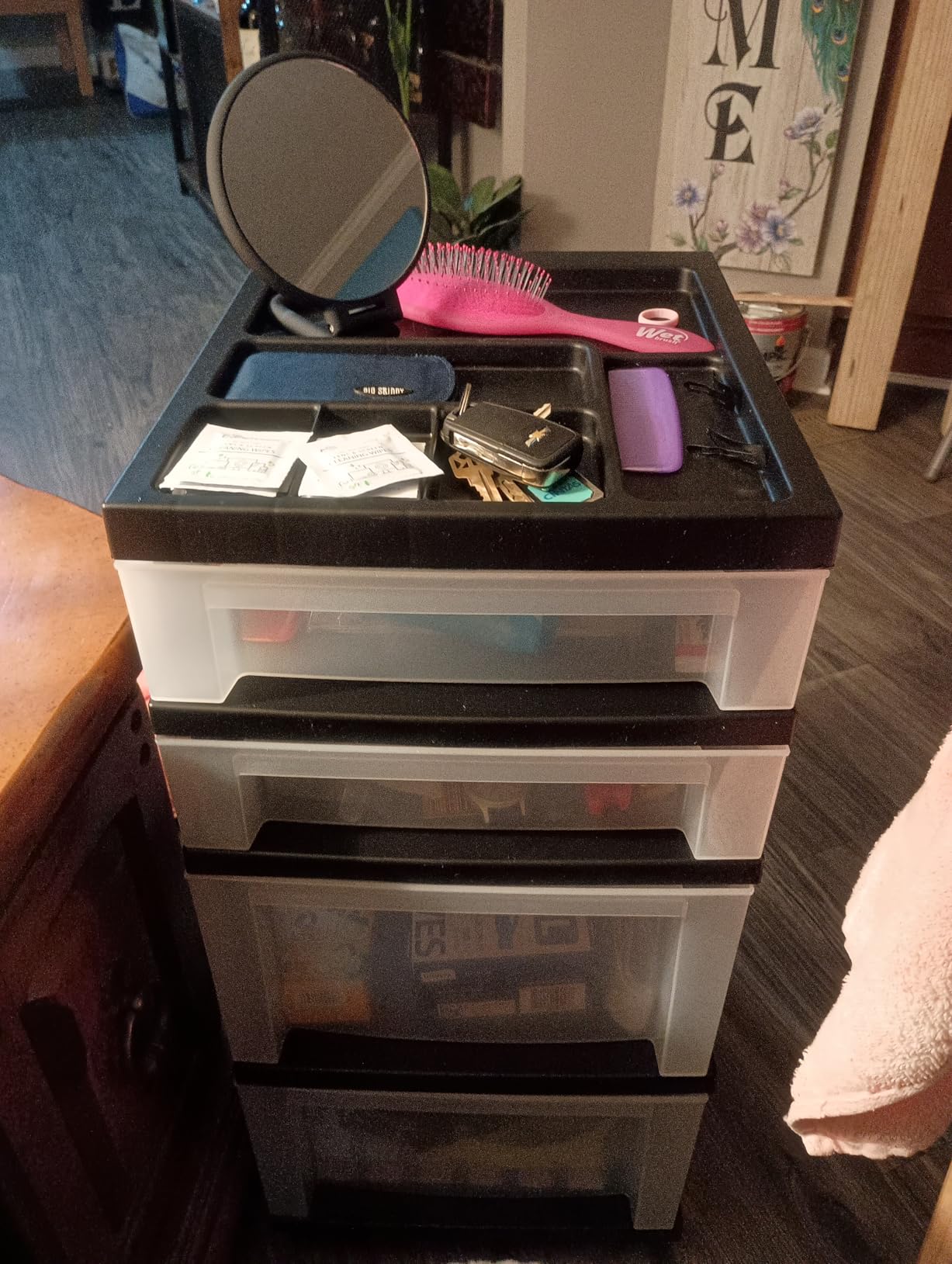 IRIS USA Craft Plastic Organizers and Storage, Rolling Storage Cart for Classroom Supplies, Storage Organizer for Art Supplies, Drawer Top Organizer for Small Parts, 6 Drawer, Black/Pearl customer photo 2