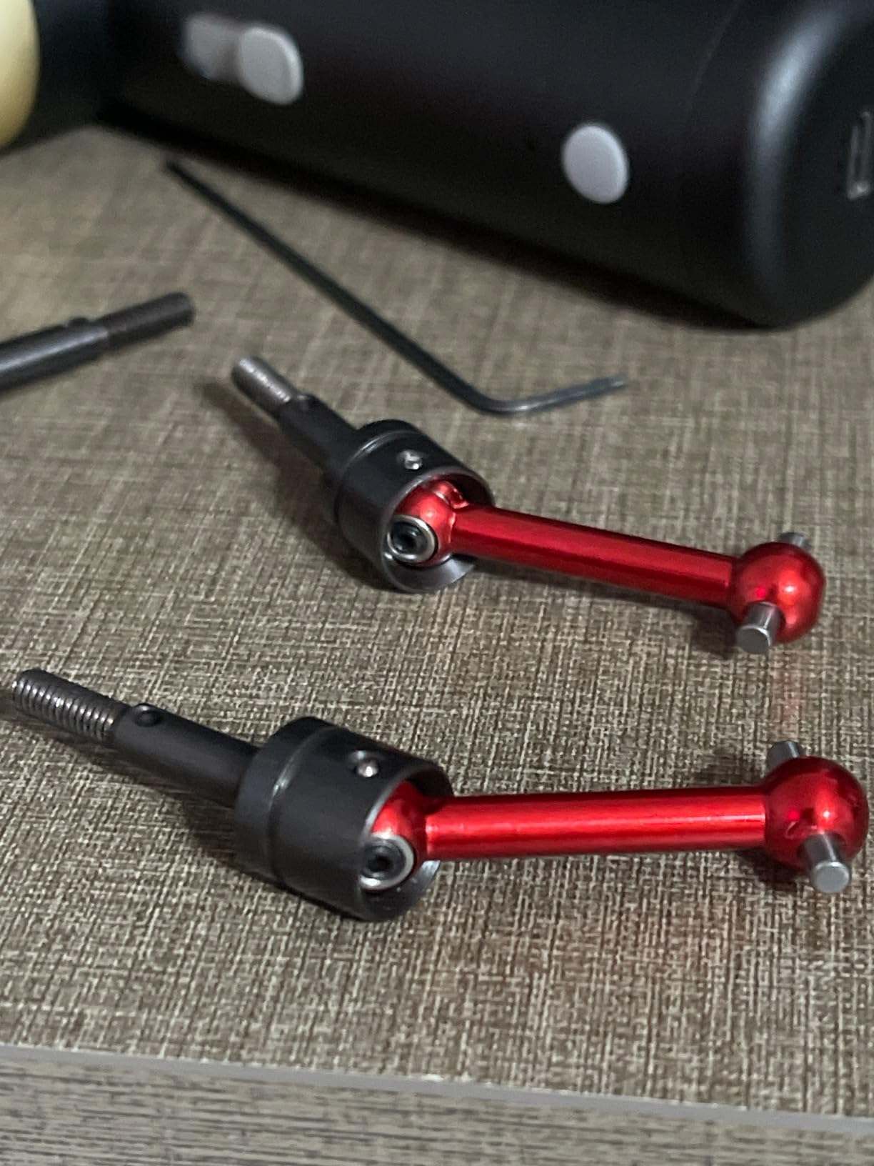 4Pack Metal Universal CVD Drive Shaft Dogbone Joint Compatible with Tamiya TT01 TT02 1/10 RC Car (Blue) customer photo 1