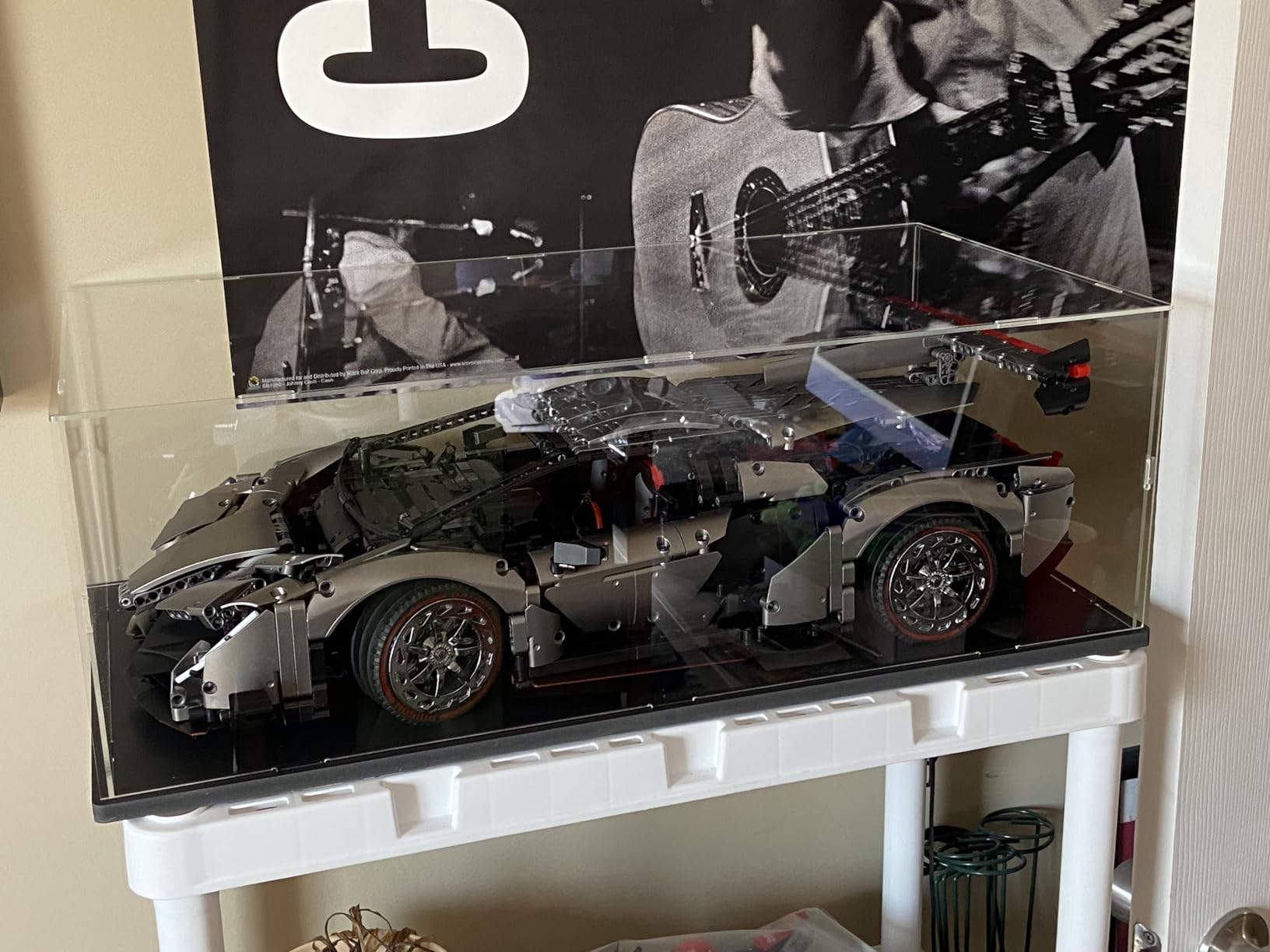 DuvinDD Acrylic Display Case for 1/8 Scale Model Car Large Lego Display Case for 42096 42083 Showcase Countertop Clear Display Box Dustproof Storage Acrylic Box with Black Base (23.6x11.8x7.8inch) customer photo 1