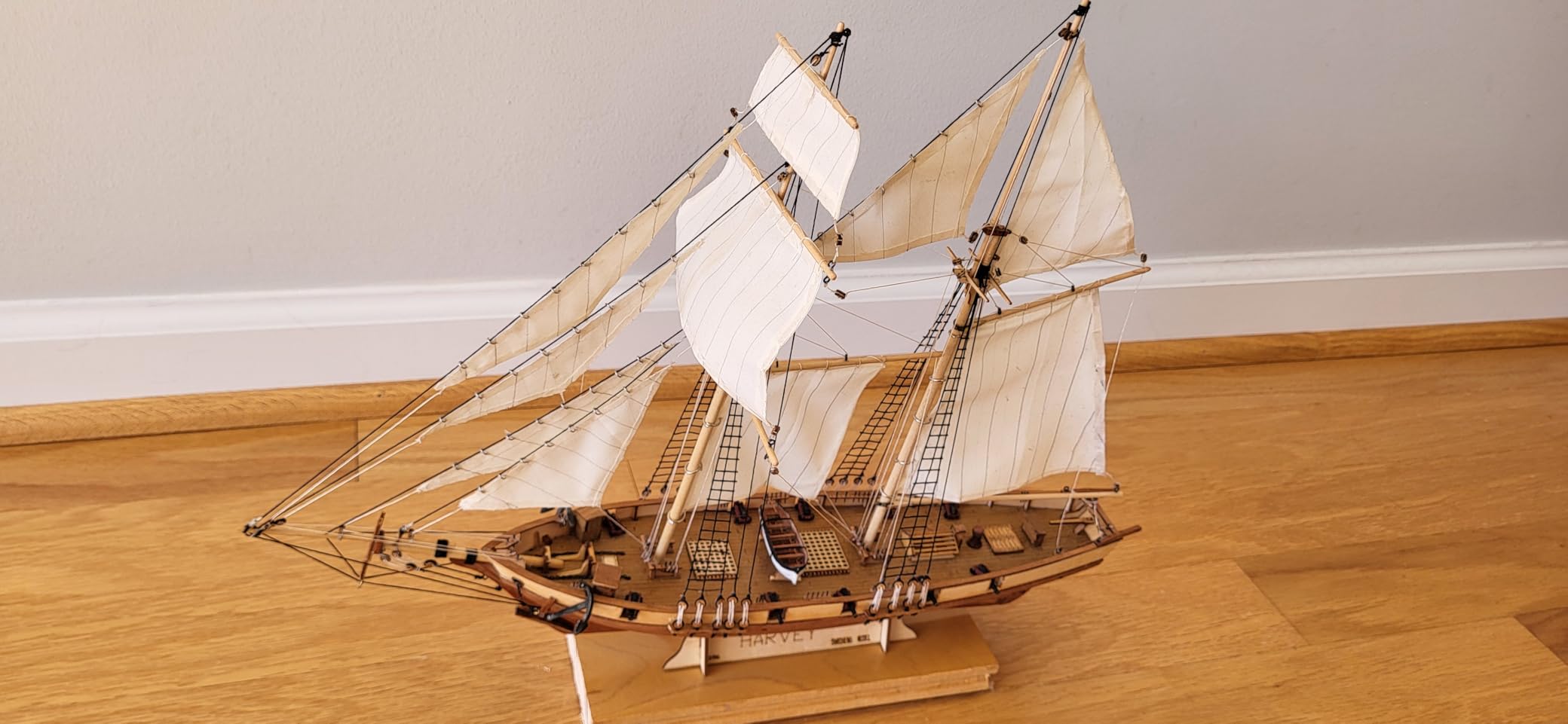 GAWEGM Wooden Ship Model Building Kits for Adults - 1/96 Scale Harvey 1847 Model Ships Assembled with Metal Accessory, for Collection, Teaching Exhibition, Ship Model Hobby, Assemble Expert customer photo 1