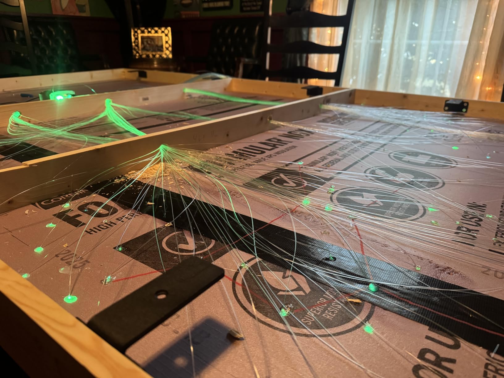 AKEPO Upgraded 16W Dual Head+Twinkle+Shooting Star Fiber Optic Lights Kit, Car Home Use RGBW Star Ceiling Sky Light APP Meteor Music Activated Light Engine+ 920pcs of Mixed Diameter Fibers 9.8ft/3m customer photo 2