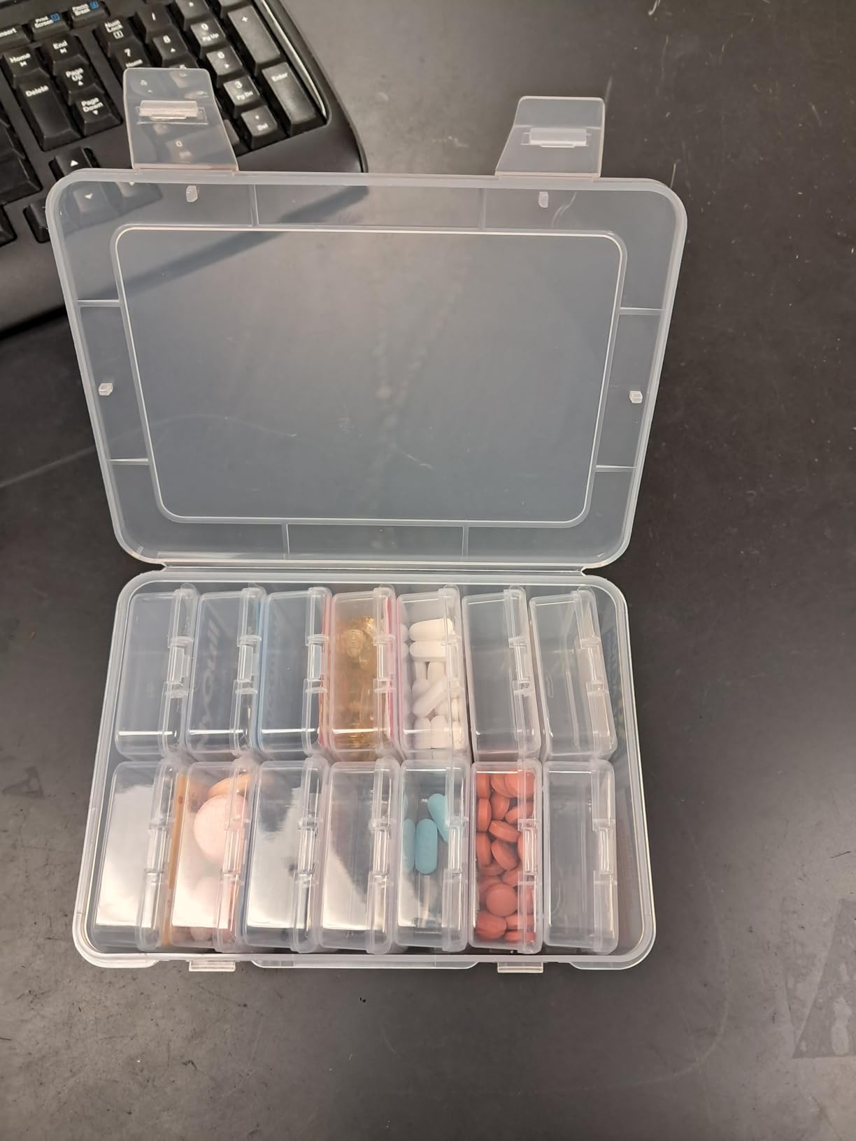 Mathtoxyz Small Bead Organizers, 15 Pieces Plastic Storage Cases Mini Clear Bead Storage Containers Transparent Boxes with Hinged Lid and Rectangle Clear Craft Supply Case customer photo 1