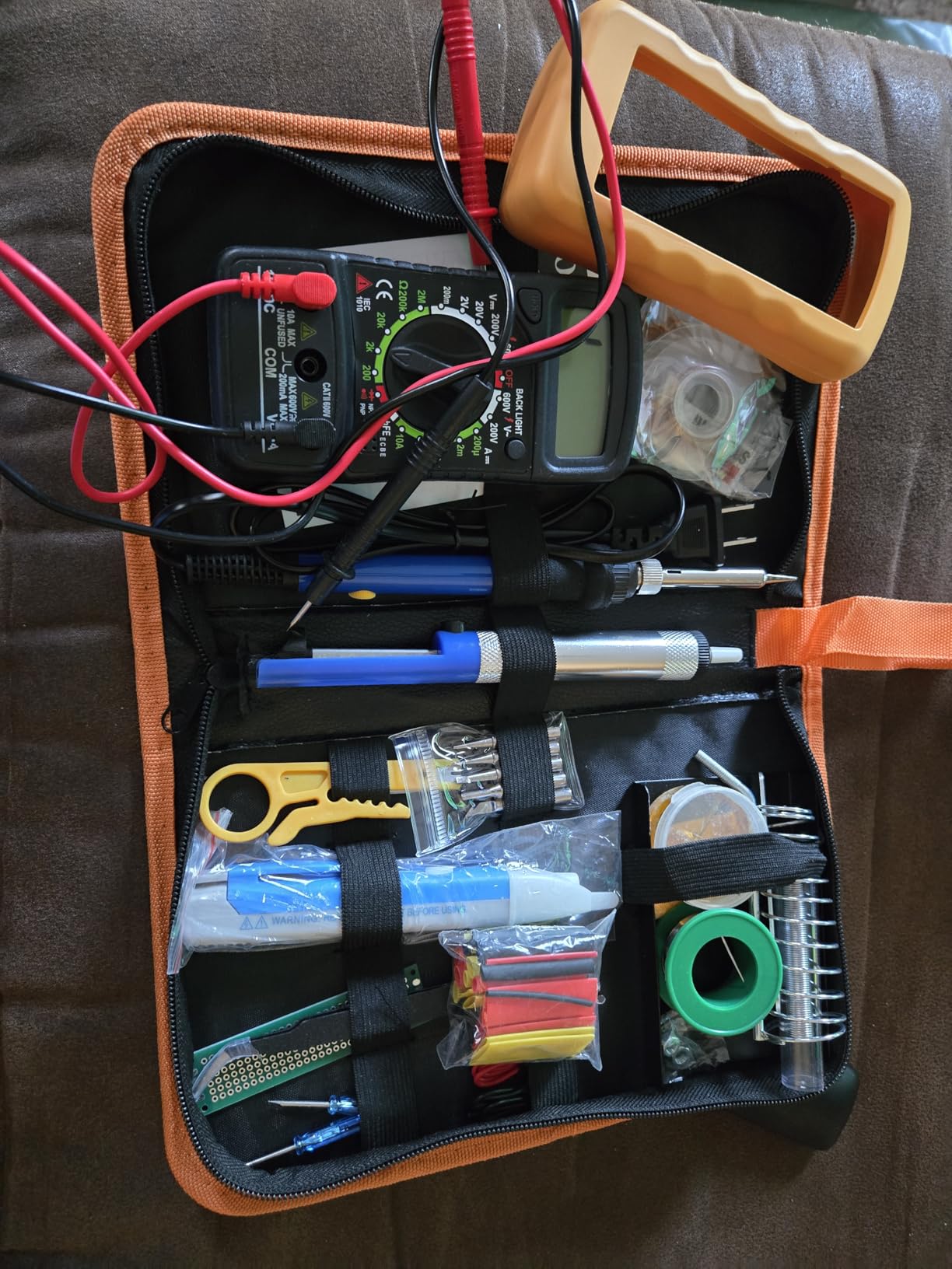 Soldering Iron Kit, 60W Adjustable Temperature, Digital Multimeter, 5pcs Soldering Tips, Wire, Stand, Desoldering Pump, Solder Wick, Tweezers, Welding Tool customer photo 2