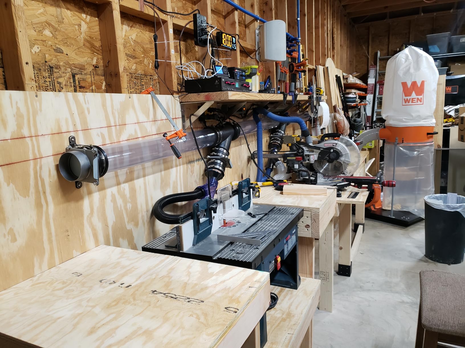 WEN DC1300 1,300 CFM 14-Amp 5-Micron Woodworking Dust Collector with 50-Gallon Collection Bag and Mobile Base, Black customer photo 1