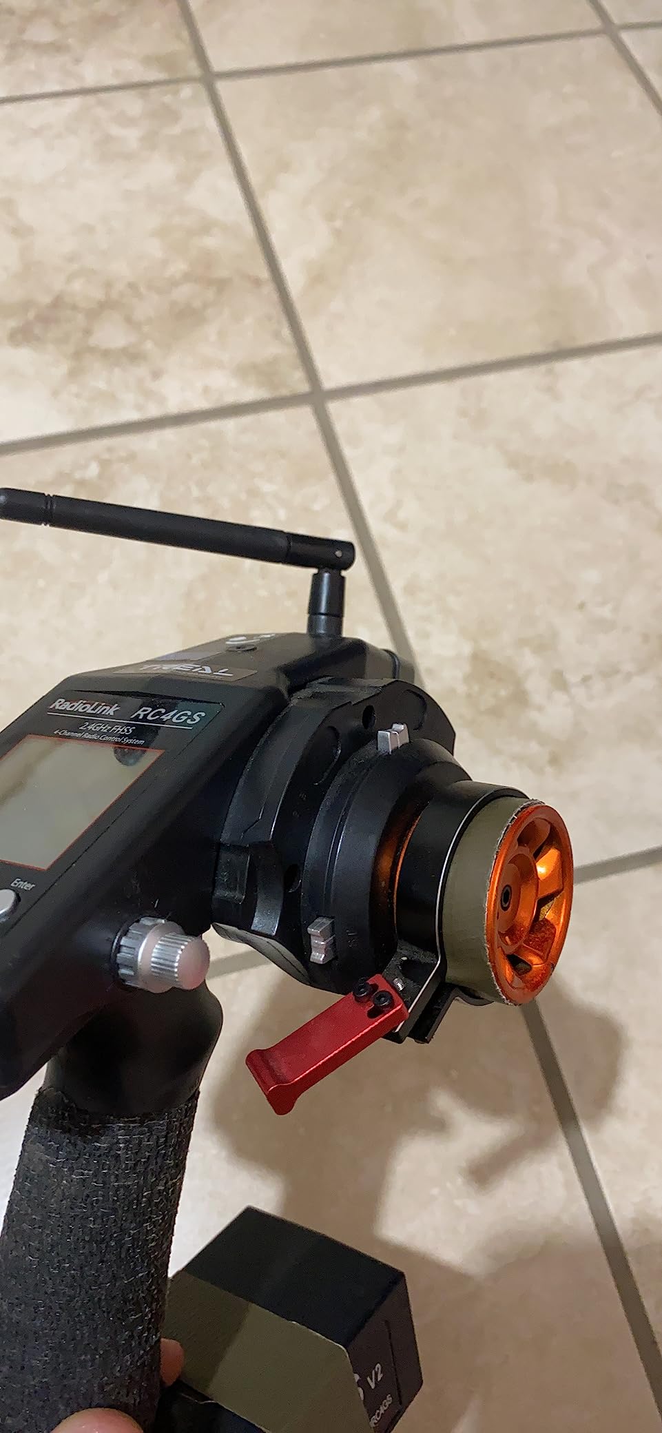 RC Transmitter Steering Wheel Trigger One-Handed Control Adapter Compatible with Flysky gt5 Traxxas TQI Dumborc Remote Controller Transmitter 1.55