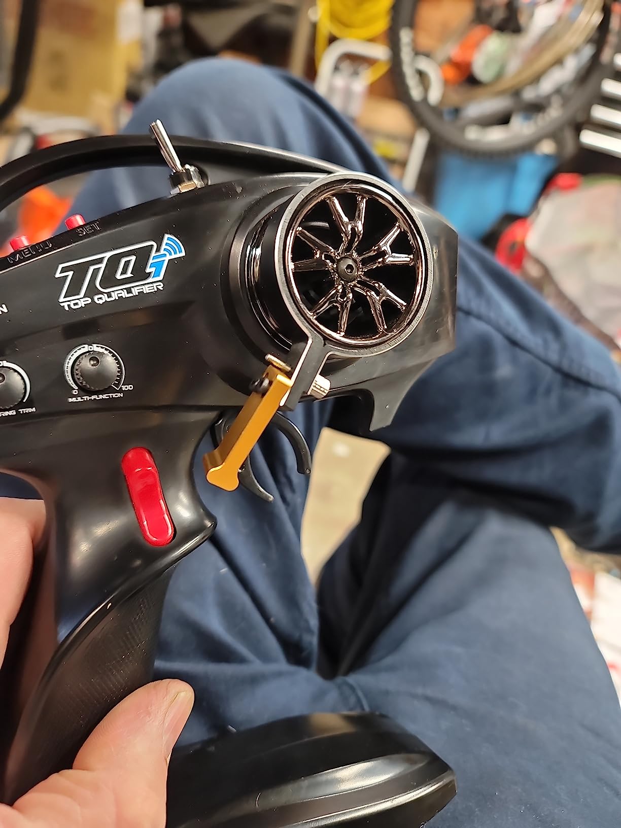 RC Transmitter Steering Wheel Trigger One-Handed Control Adapter Compatible with Flysky gt5 Traxxas TQI Dumborc Remote Controller Transmitter 1.55