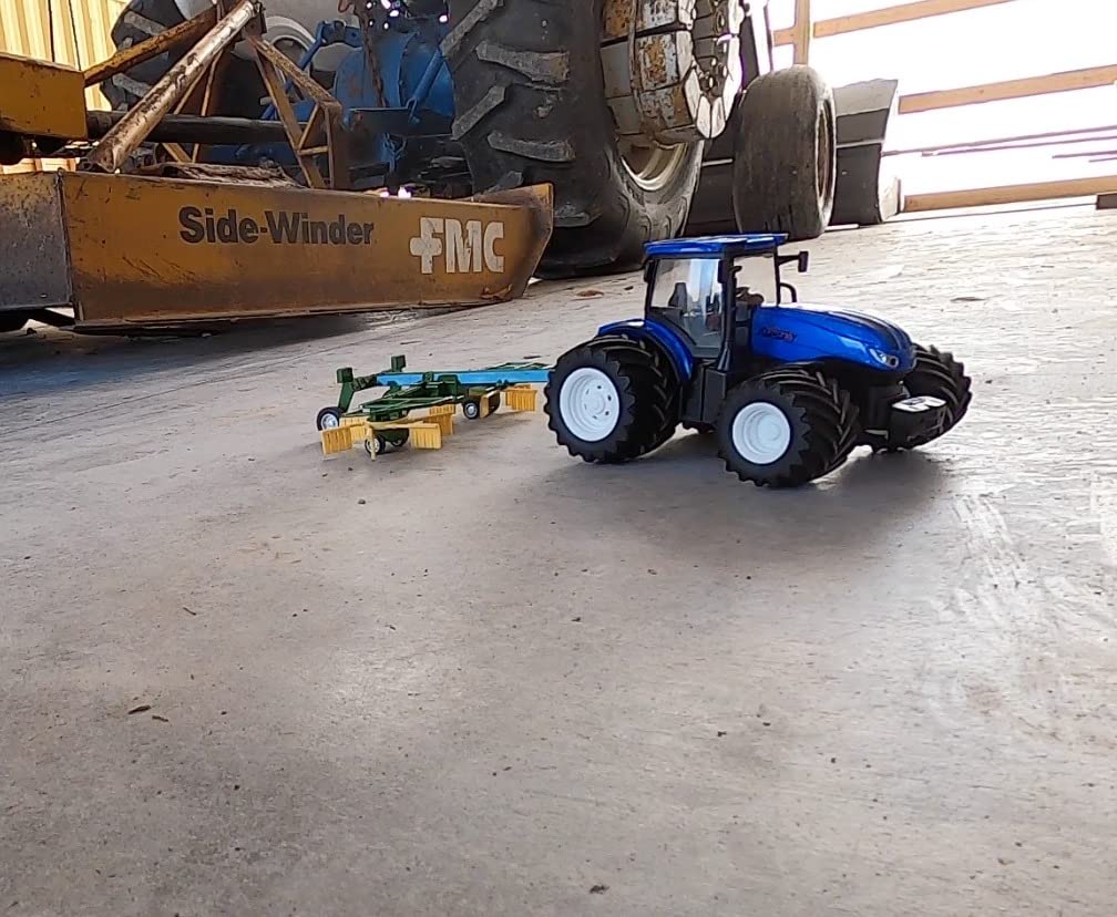 RC Truck Farm Tractor with 2 Rechargeable Batteries - 2.4G 1/24 High Simulation Construction Vehicle with Dual Rotary Swath Windrower，Remote Control Toy with Lights, Hobby Model Toys for Kids 3-6 customer photo 1