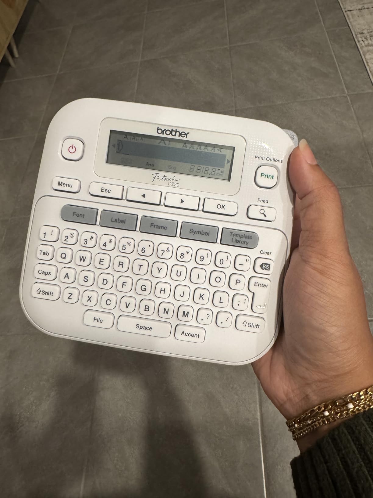 P-Touch PTD220 Home/Office Everyday Label Maker | Prints TZe Label Tapes up to ~1/2 inch White customer photo 1
