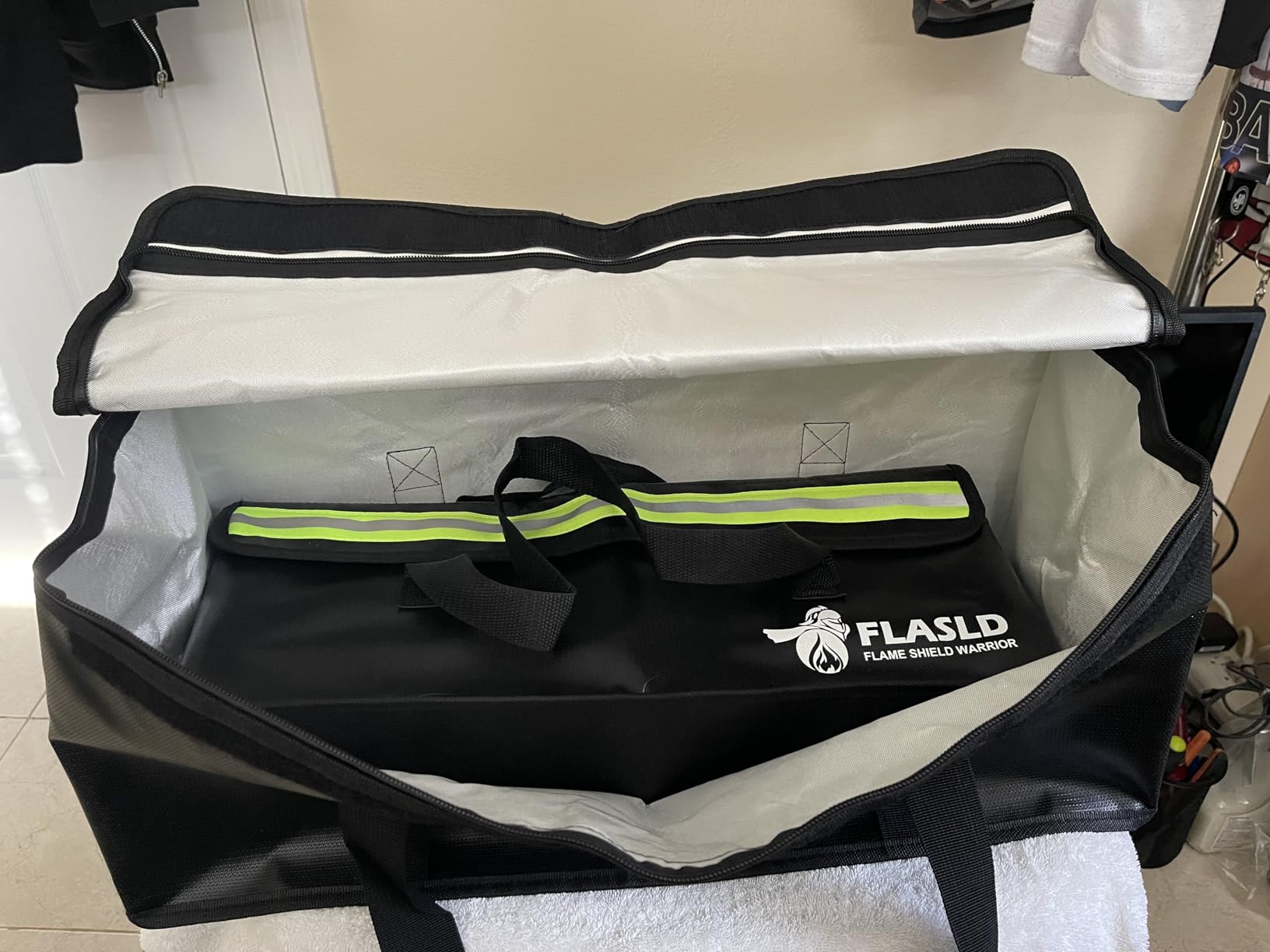 FLASLD Large Fireproof Lipo Bag for 100Ah Lithium Battery Storage and Charging, 14 x 7.8 x 9.5in Waterproof Box for Documents and Valuables customer photo 2