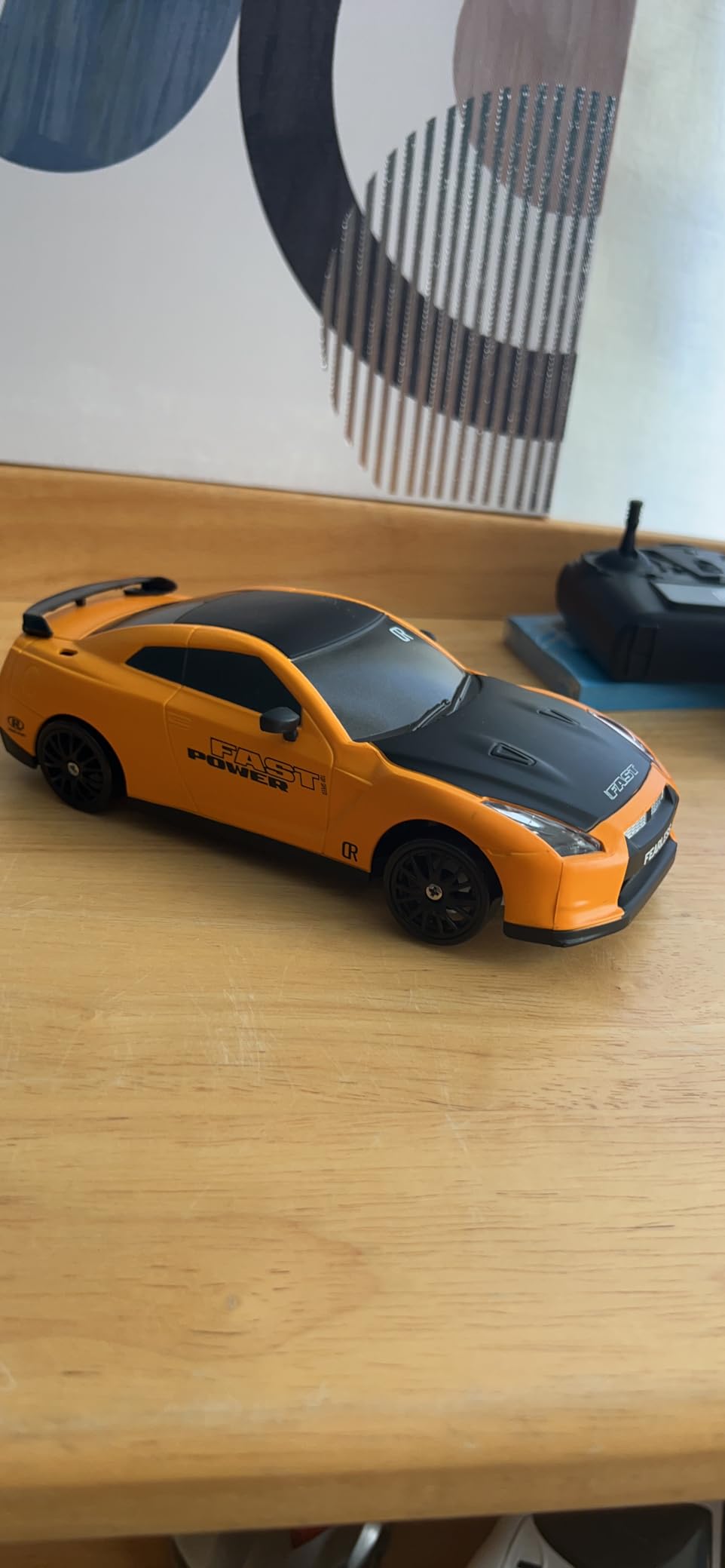 RC Drift Car 1/24 2.4GHz 4WD Remote Control Car, High Speed Drifting RC Cars with LED Lights, 2 Rechargeable Batteries and Drift Tires Racing Toy Cars for Kids (Yellow) customer photo 2