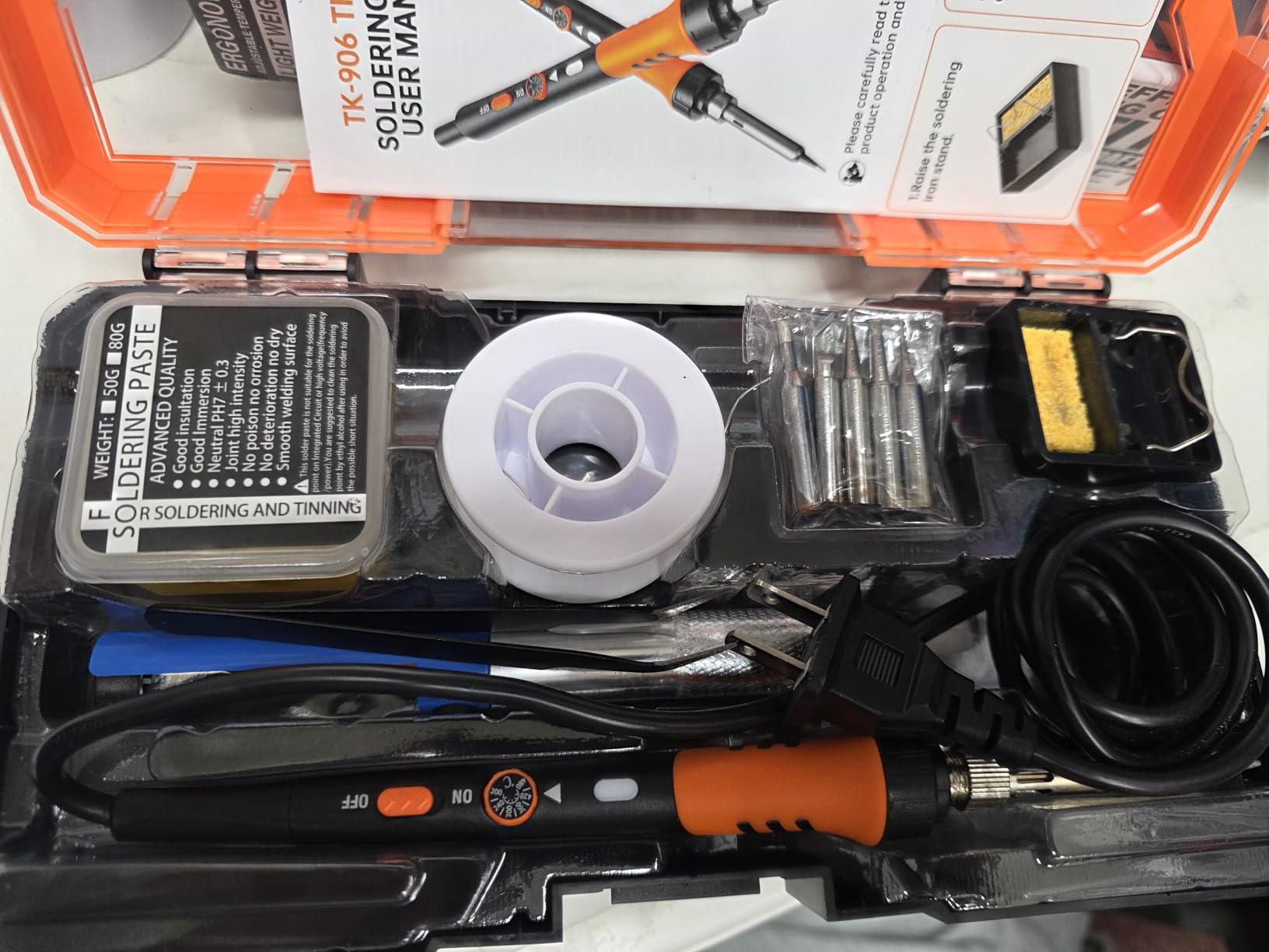 Soldering Iron Premium Kit, 60W Soldering Gun with Ceramic Heater, 12-in-1 Soldering Tool, Adjustable Temperature 200 to 450C, Includes Soldering Iron Tip, Solder Wire, Pump and Paste customer photo 2