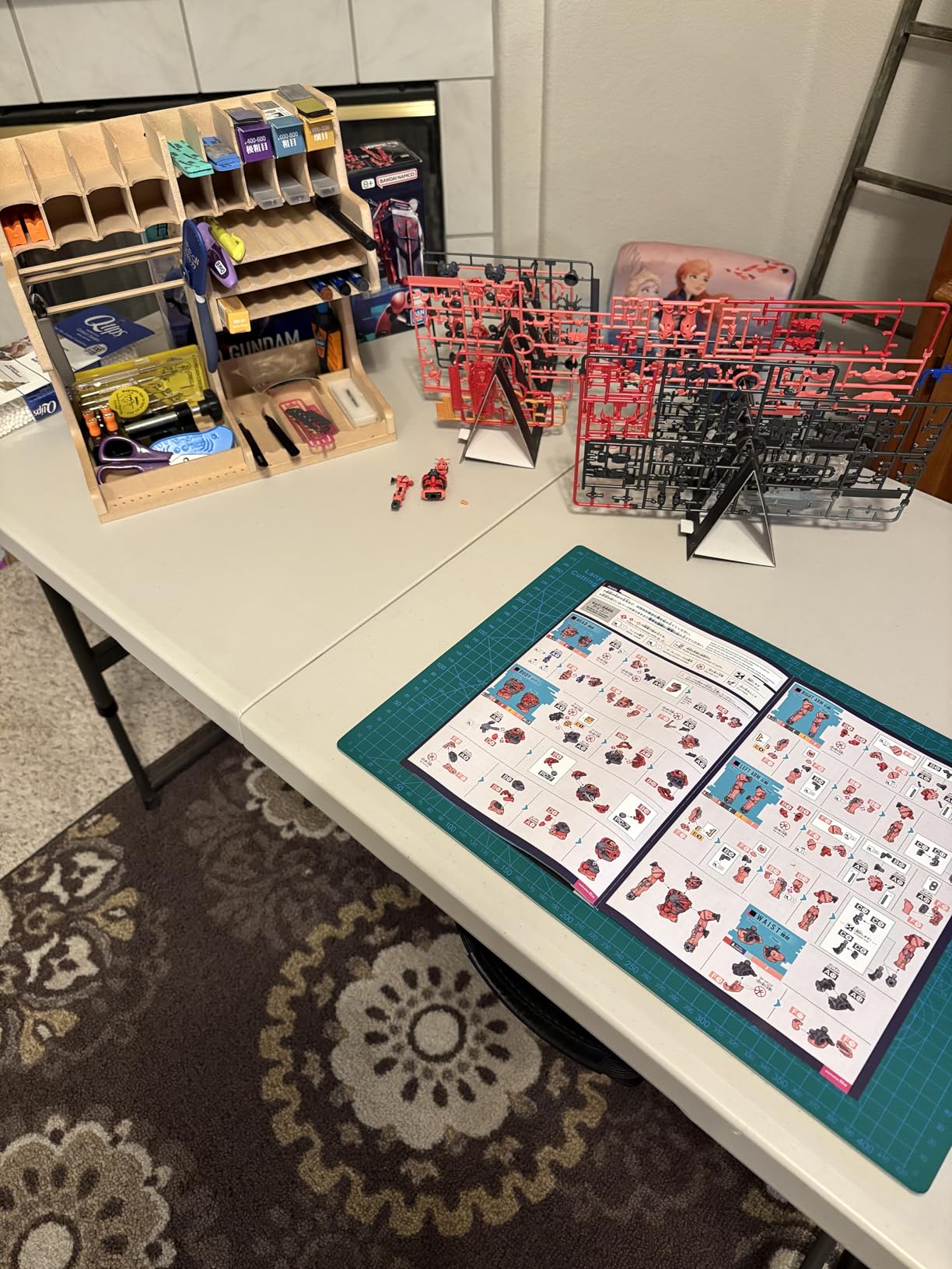 Wooden Model Kit Organizer Rack with MDF Material, Paint Rack, Screwdriver/Brush Holder, For Tamiya Paints and Tools, GK1 customer photo 1