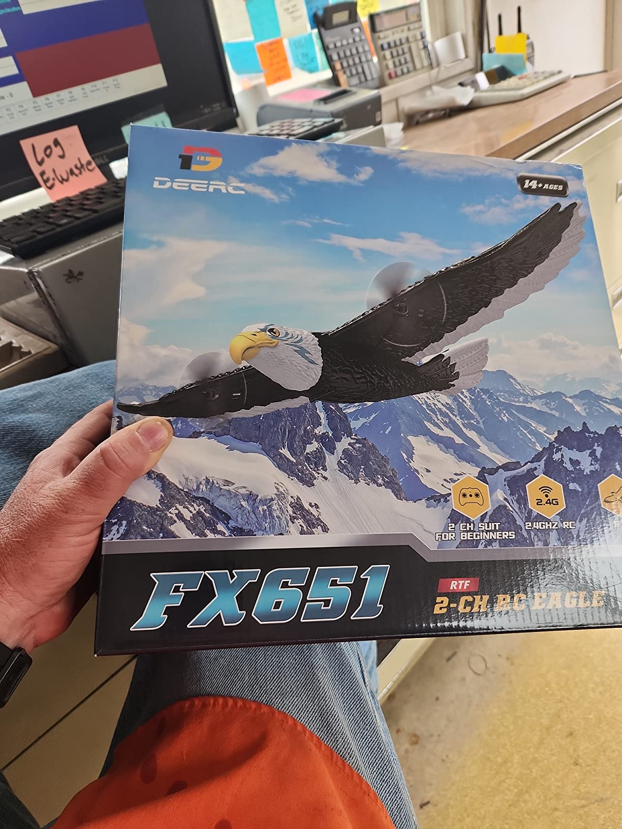 DEERC RC Plane, Remote Control Eagle Plane, RTF Airplane, 2.4GHZ 2CH Flying Bird with 2 Batteries & Propeller 6-axis Gyro Stabilizer, Easy to Fly for Beginners Adults Kids Boys customer photo 1