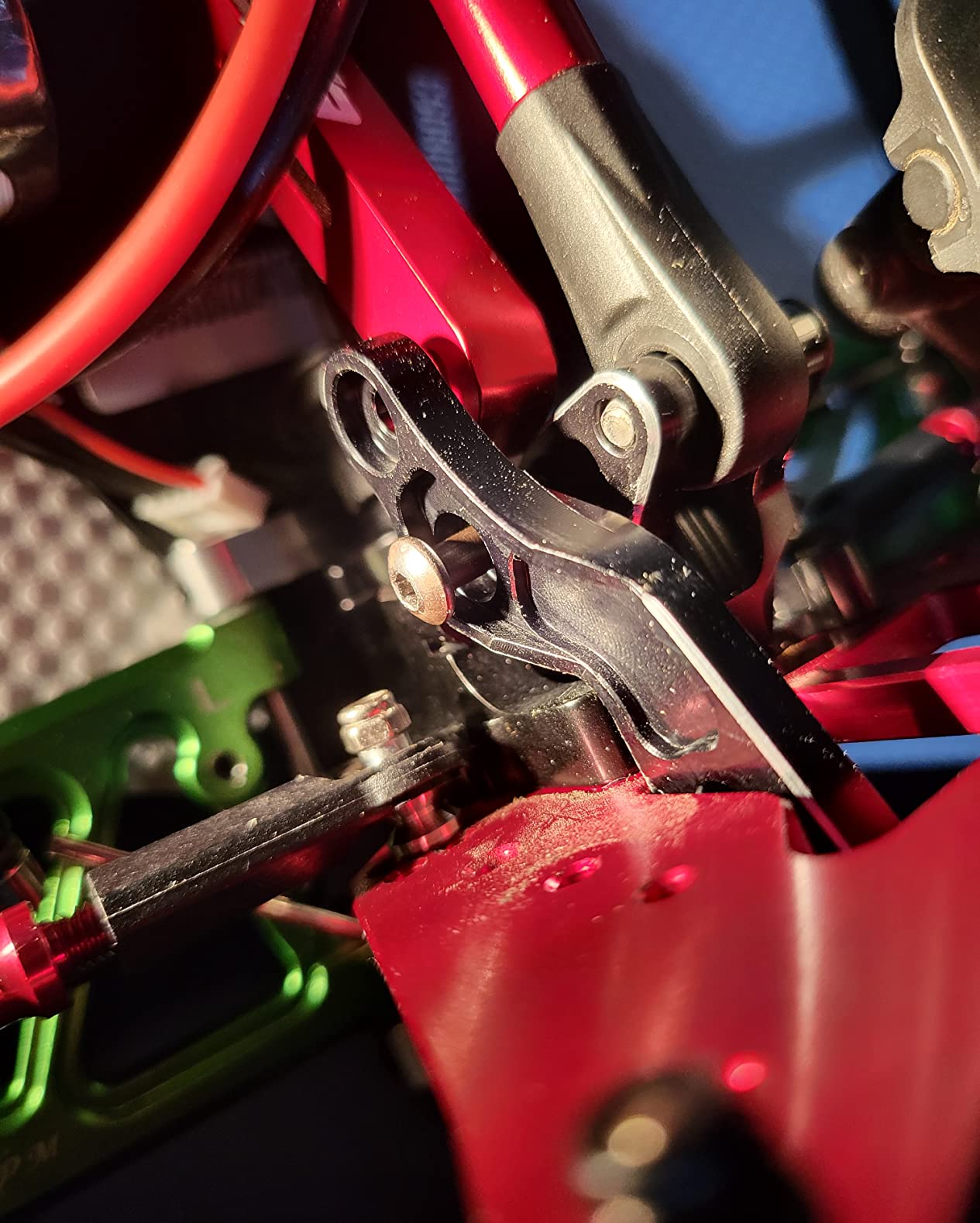 ShareGoo Aluminum Alloy Rear Wing Mount Upgrade Parts Compatible with Arrma 1/8 Kraton Notorious Outcast Talion Typhon 6S BLX RC Car,Replace of AR320347 (Black) customer photo 1