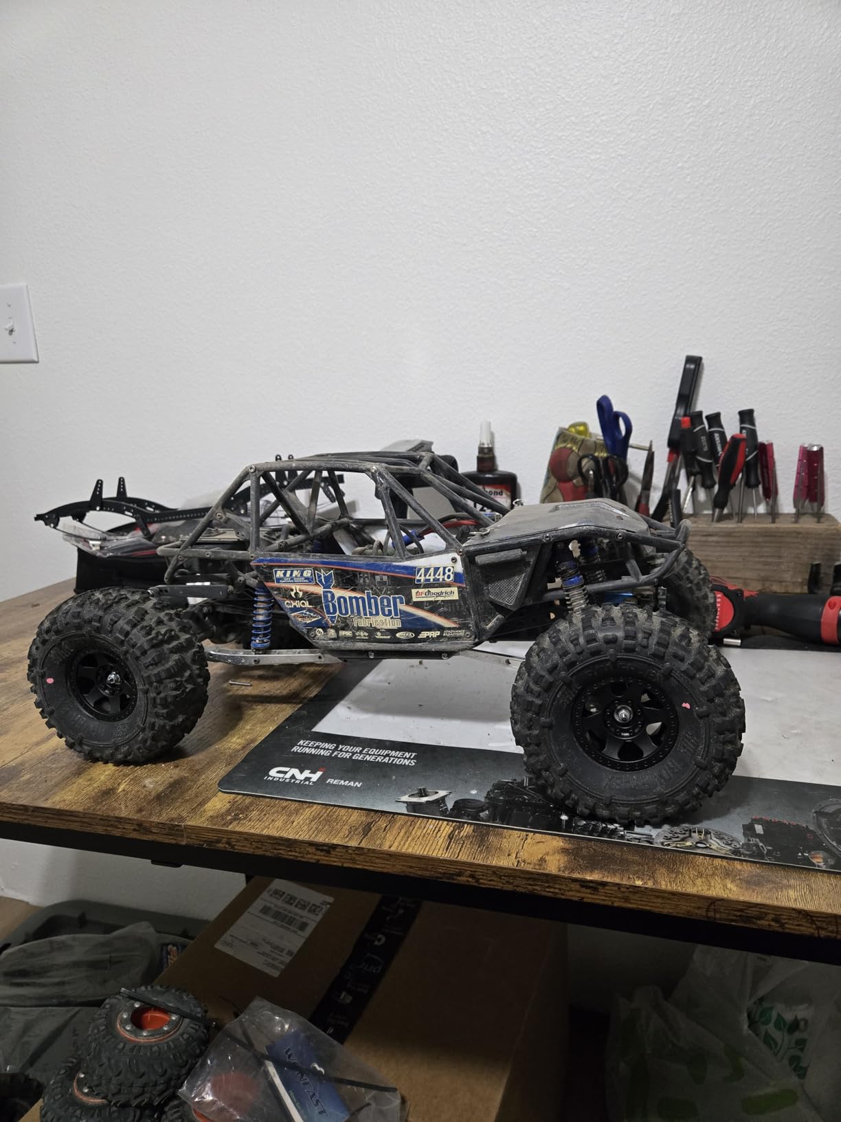 4PCS Plastic 2.2 Inch Beadlock Wheel Rim Wheel Hub 12mm Drive Hex Compatible with 1/10 RC Crawler Car for Axial SCX10 90046 TRX4 Wraith RR10 Capra (Black) customer photo 2