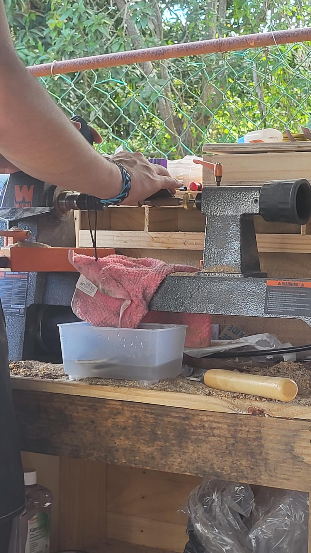 WEN Mini Benchtop Wood Lathe, 8-Inch by 13-Inch with Variable Speed (LA3421) customer photo 1