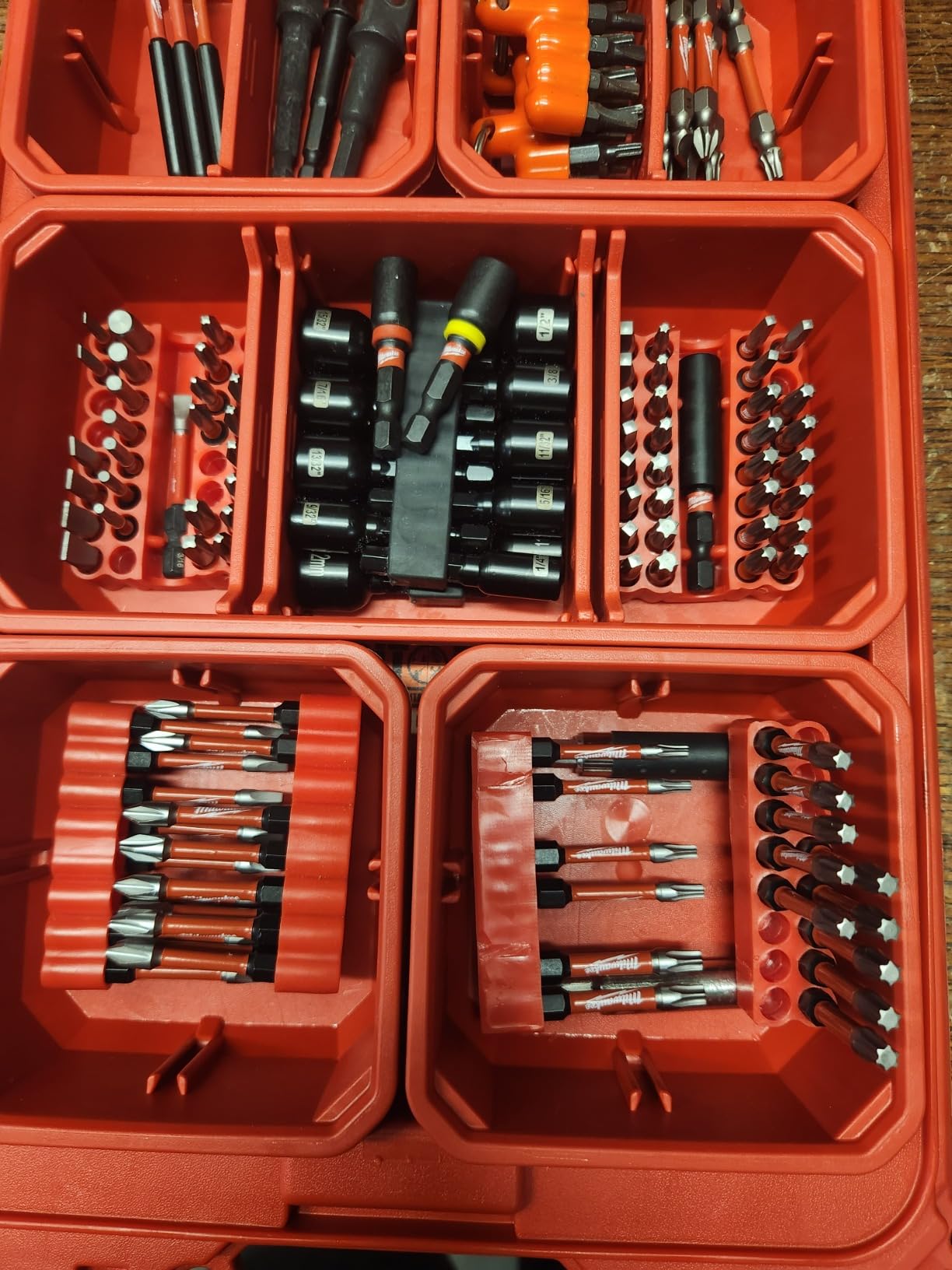 QWORK Screw Bit Holder Storage Box, 4 Pack 33 Hole Hex Bit Holder Rack customer photo 1
