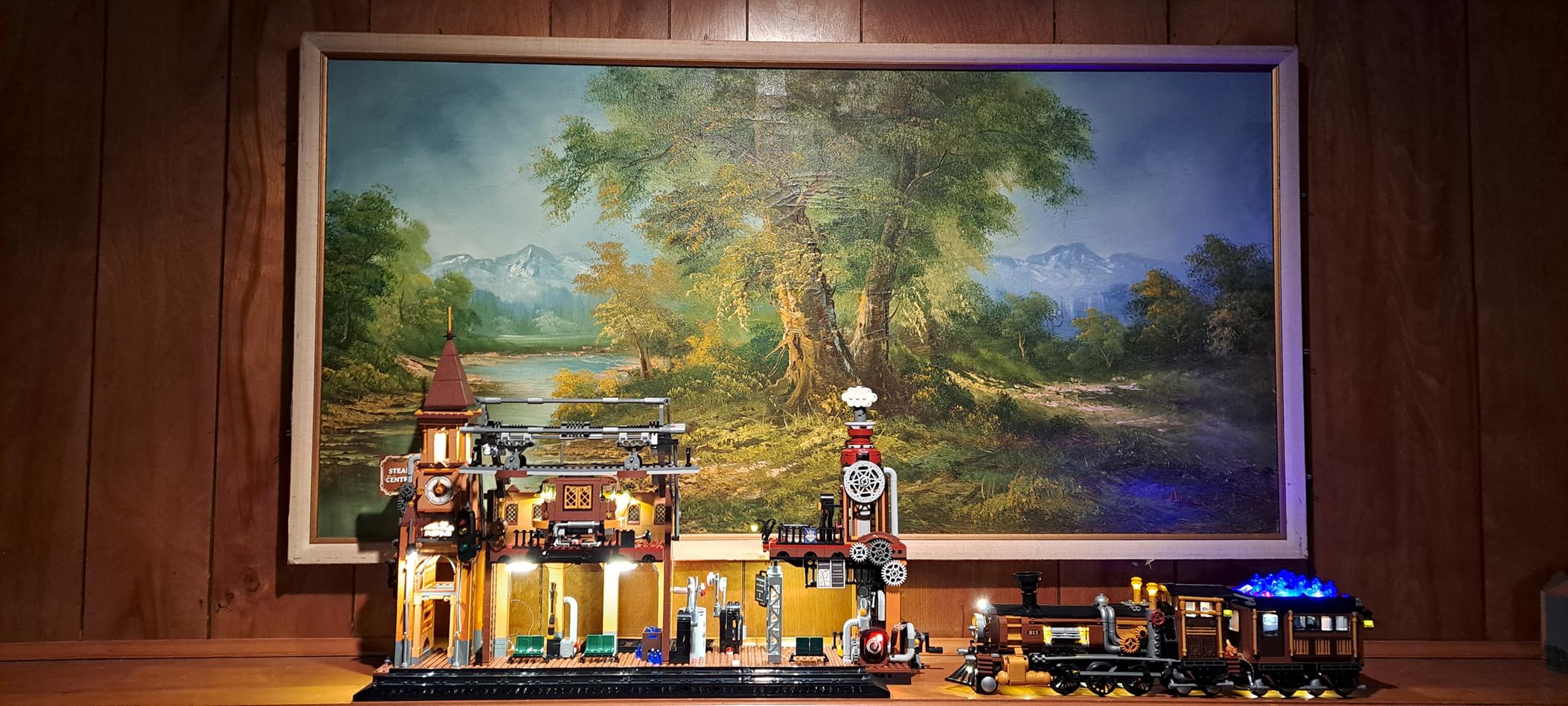 FUNWHOLE Train-Station Lighting Building Bricks Set - Steampunk LED Light Building Set 1843 Pieces customer photo 1