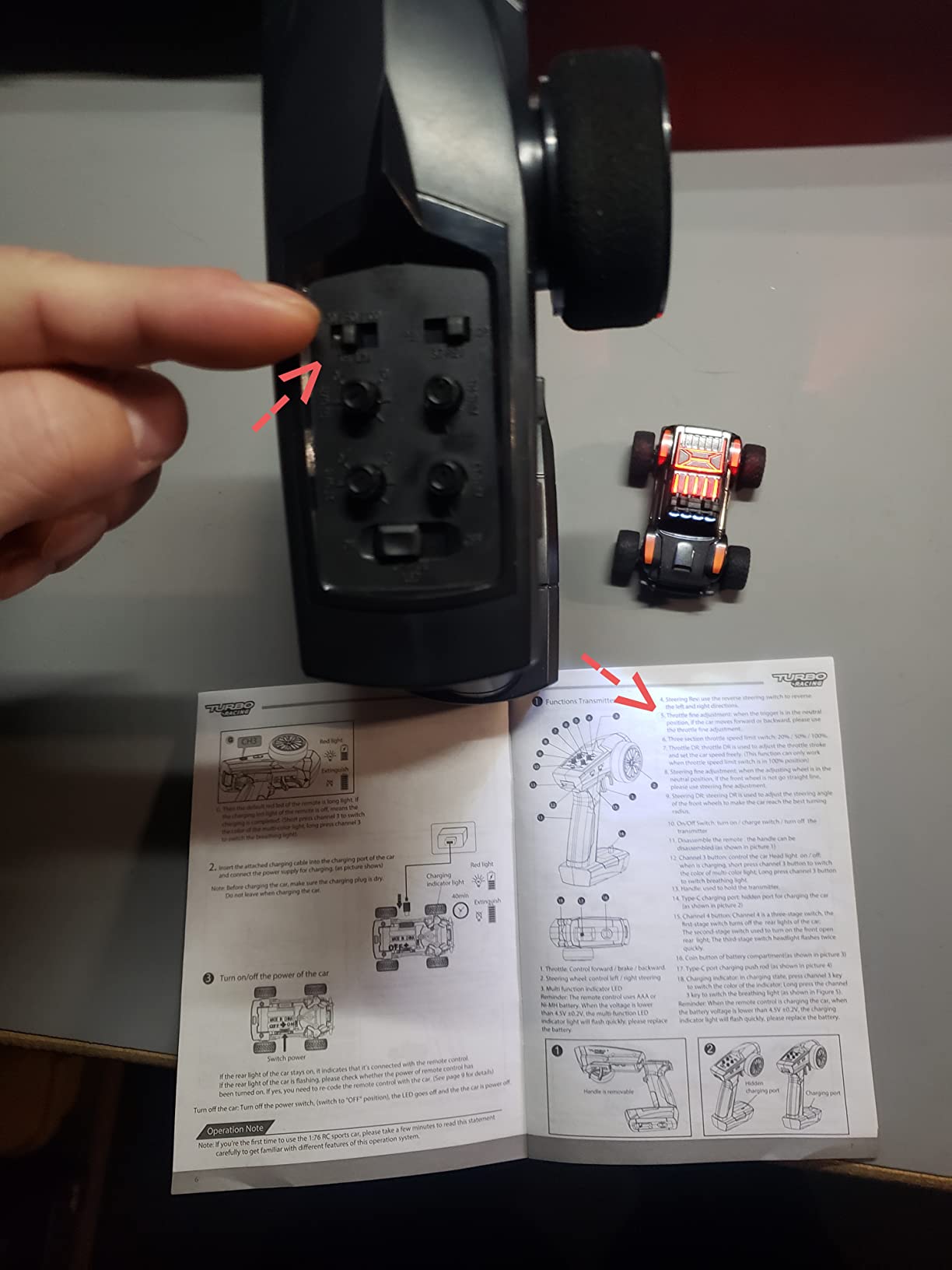 1:76 Turbo Racing Scale RC Sport Car, Table Racing Remote Control Mini Model Car Full Proportional RTR Kit Toys (C74-black) customer photo 1