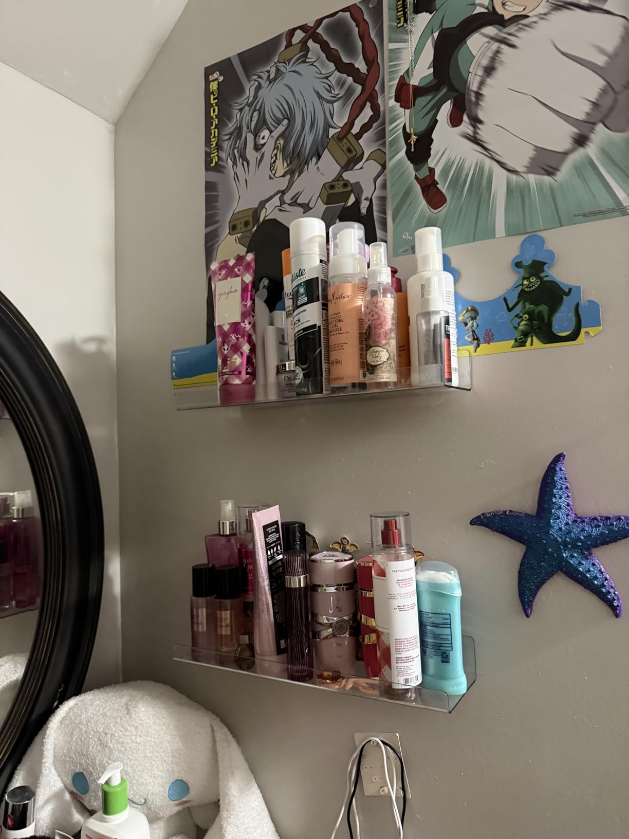 upsimples 6 Pack Acrylic Shelves for Wall Storage, 15