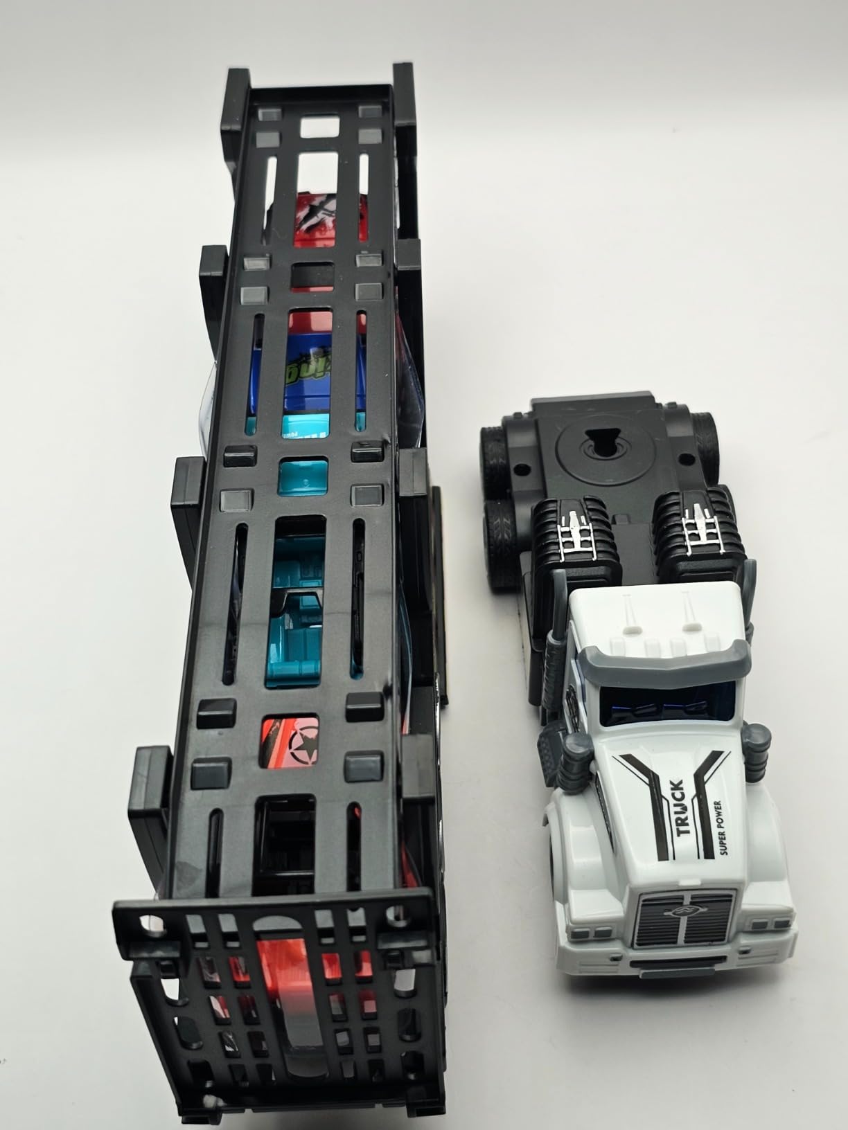 Remote Control Car Transporter Truck Includes 4 Cars - 14