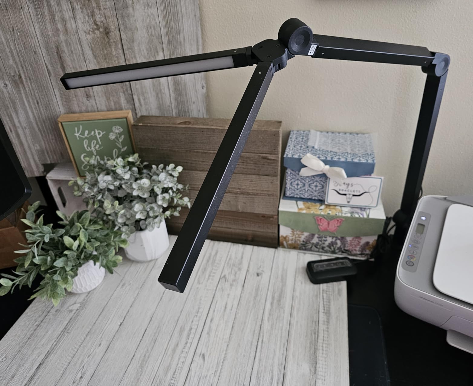 MediAcous LED Desk Lamp with Clamp, 20W 3 Lights Desk Light for Home Office, Flexible Swing Arm customer photo 1